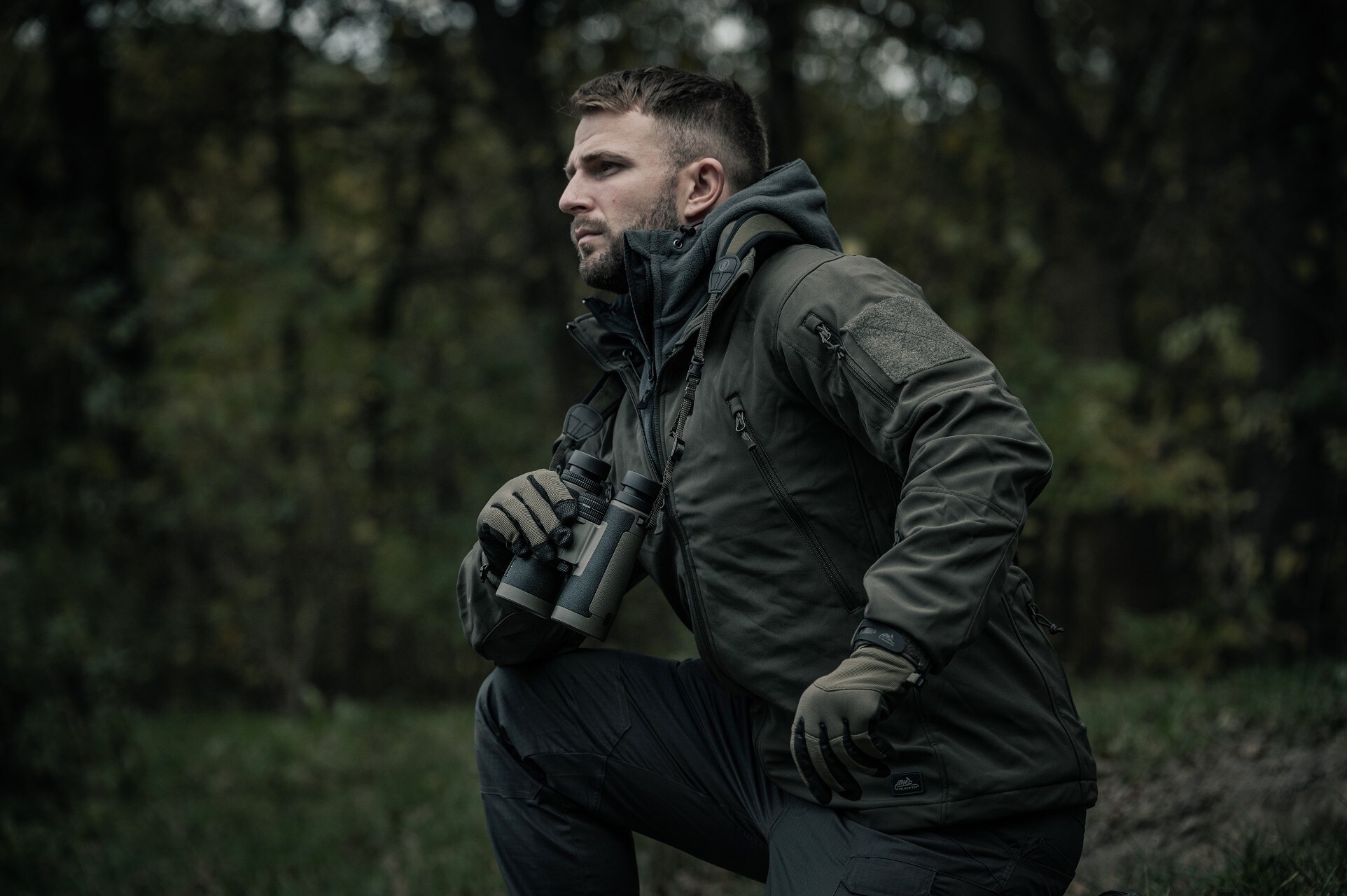 Veste Gunfighter Softshell Shark Skin Windblocker Helikon - Taiga Green