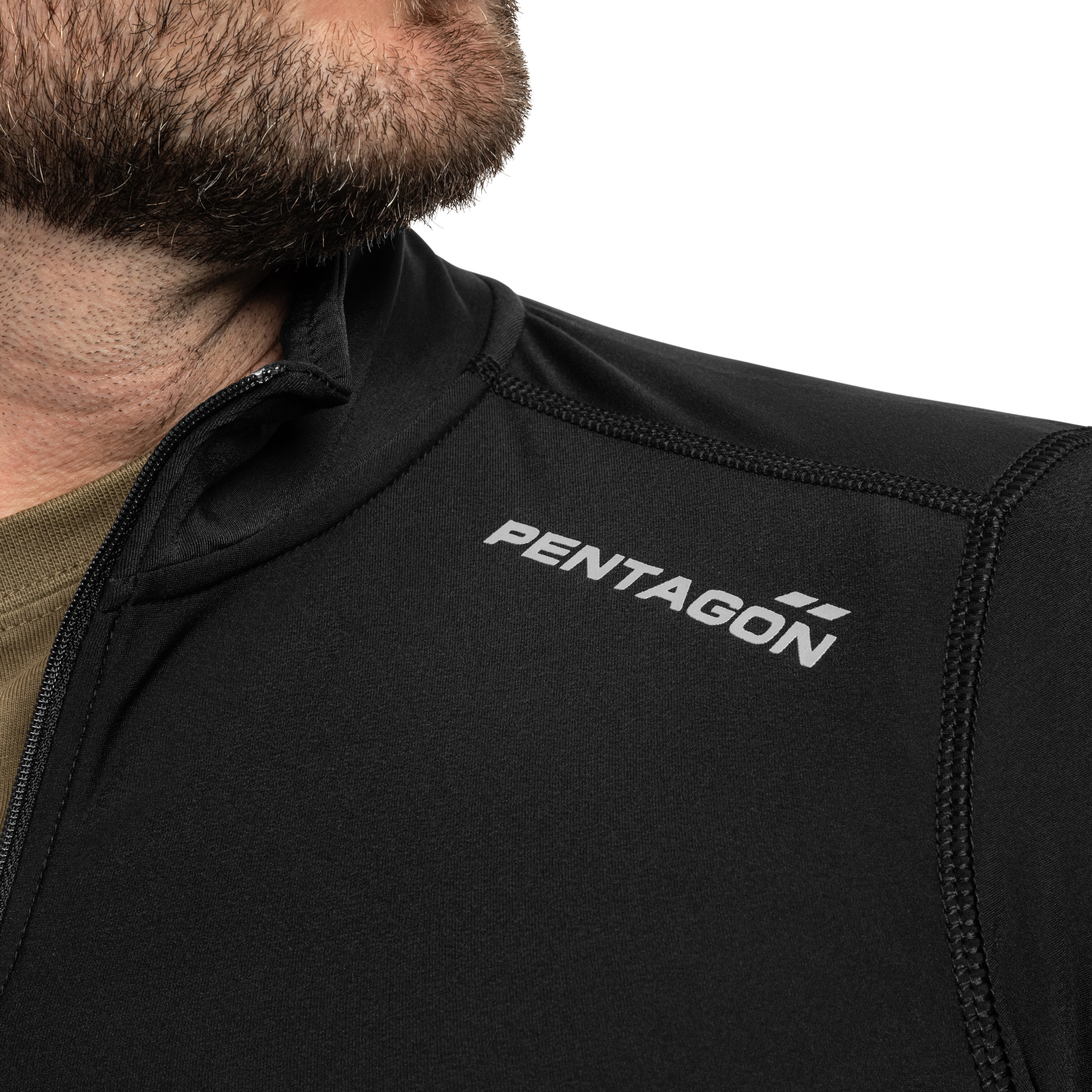 T-shirt thermique Pindos 1/2 ZIP Pentagon - Black
