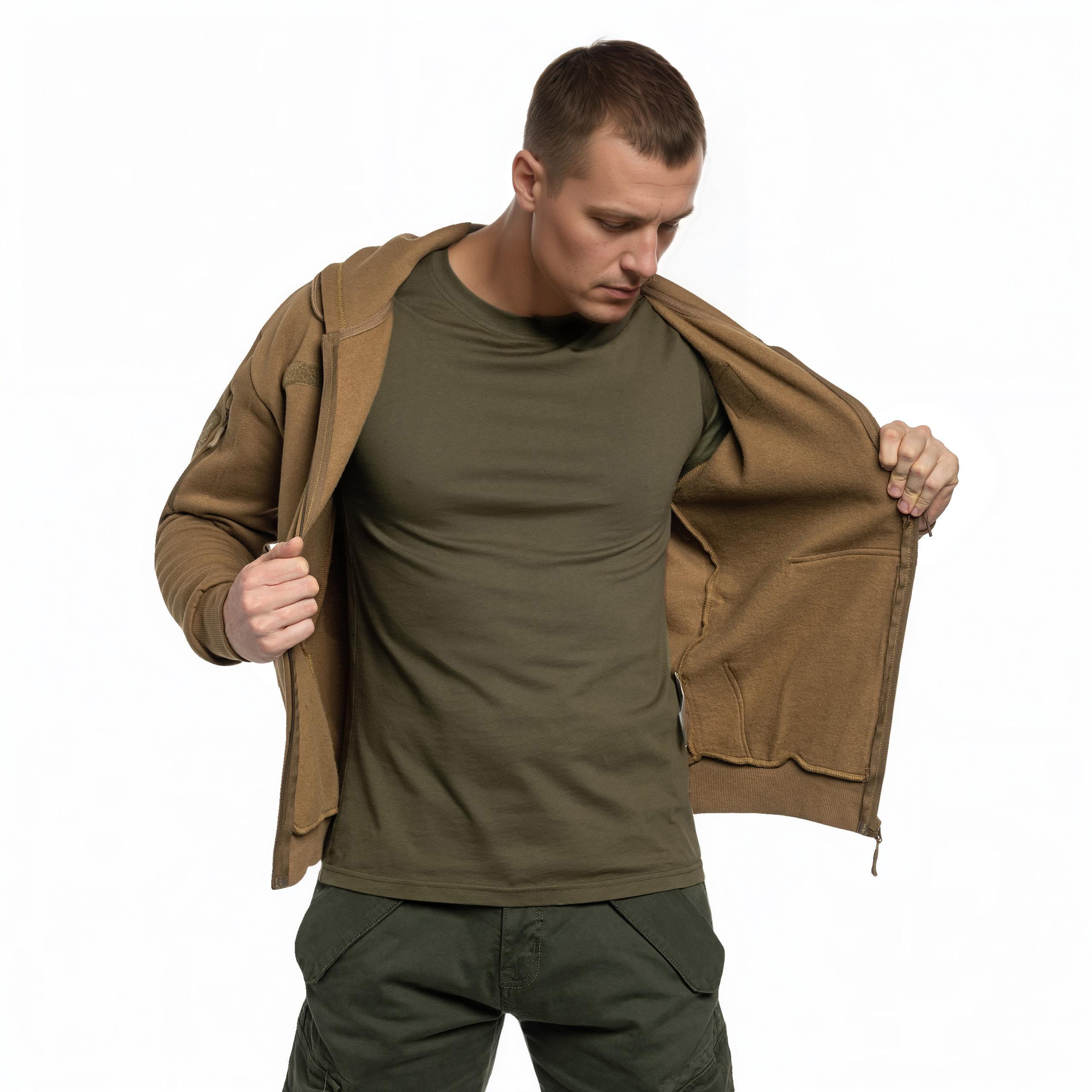 Sweat à capuche Tactical Hoodie Zipper Mil-Tec - Coyote
