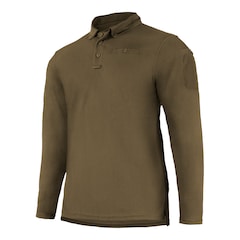 Chemise polo à manches longues  Long Sleeve Tactical Quickdry Mil-Tec - Coyote