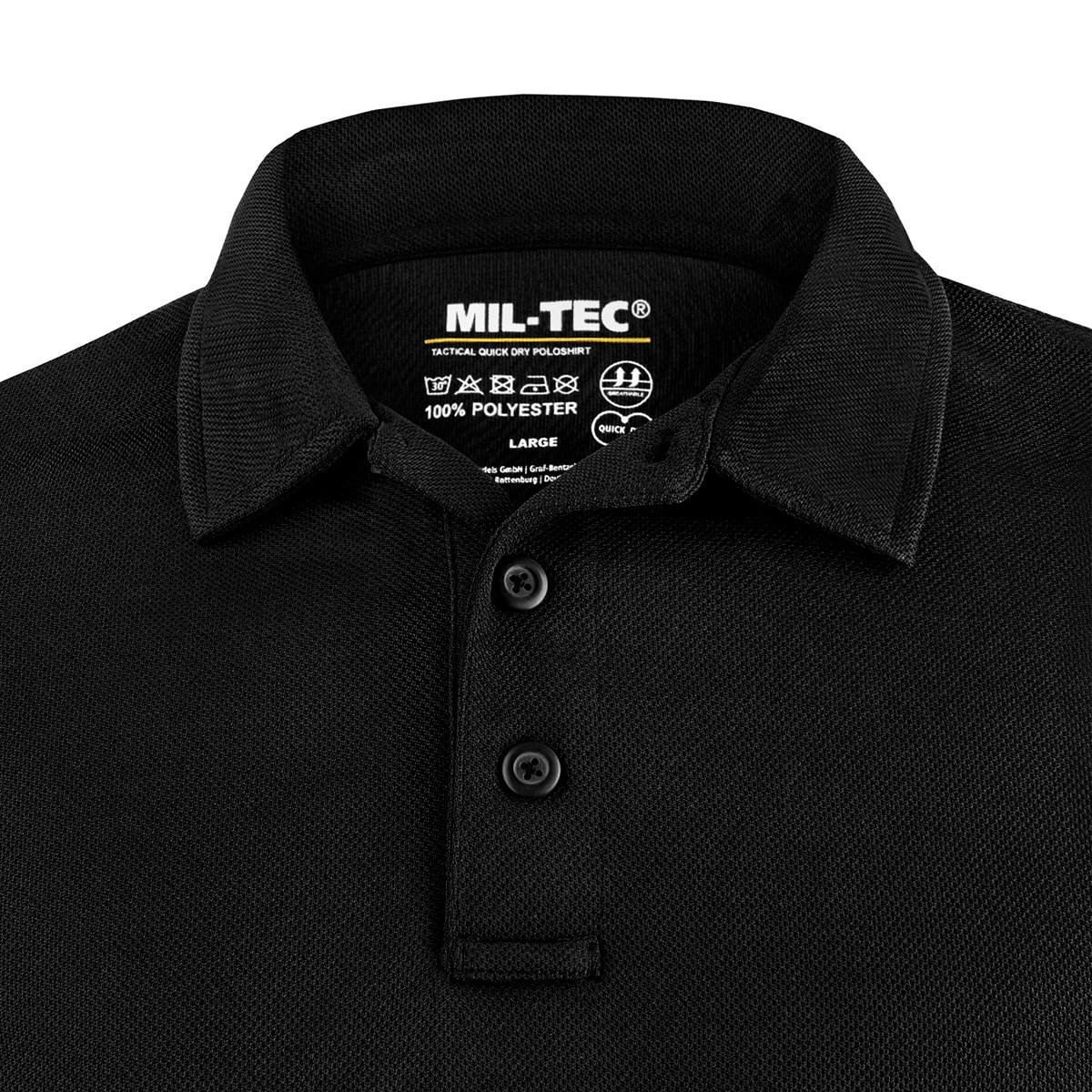 Chemise polo Quickdry Mil-Tec - Black