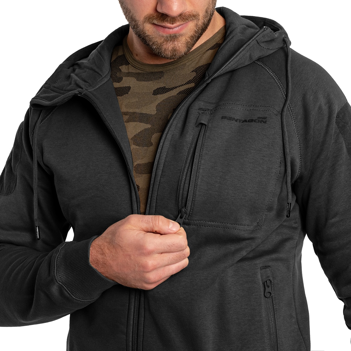 Sweat à capuche Leonidas 2.0 Tactical Hoodie Pentagon - Black