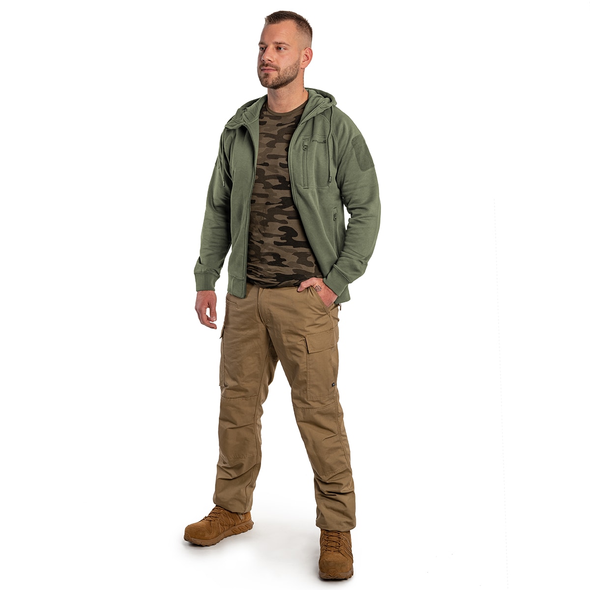 Sweat à capuche Leonidas 2.0 Tactical Hoodie Pentagon - Camo Green