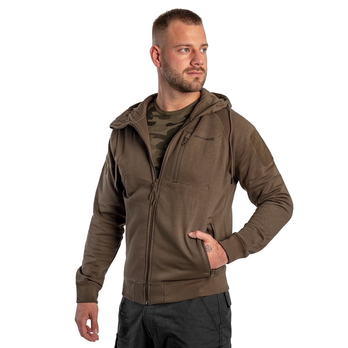 Sweat à capuche Leonidas 2.0 Tactical Hoodie Pentagon - Terra Brown
