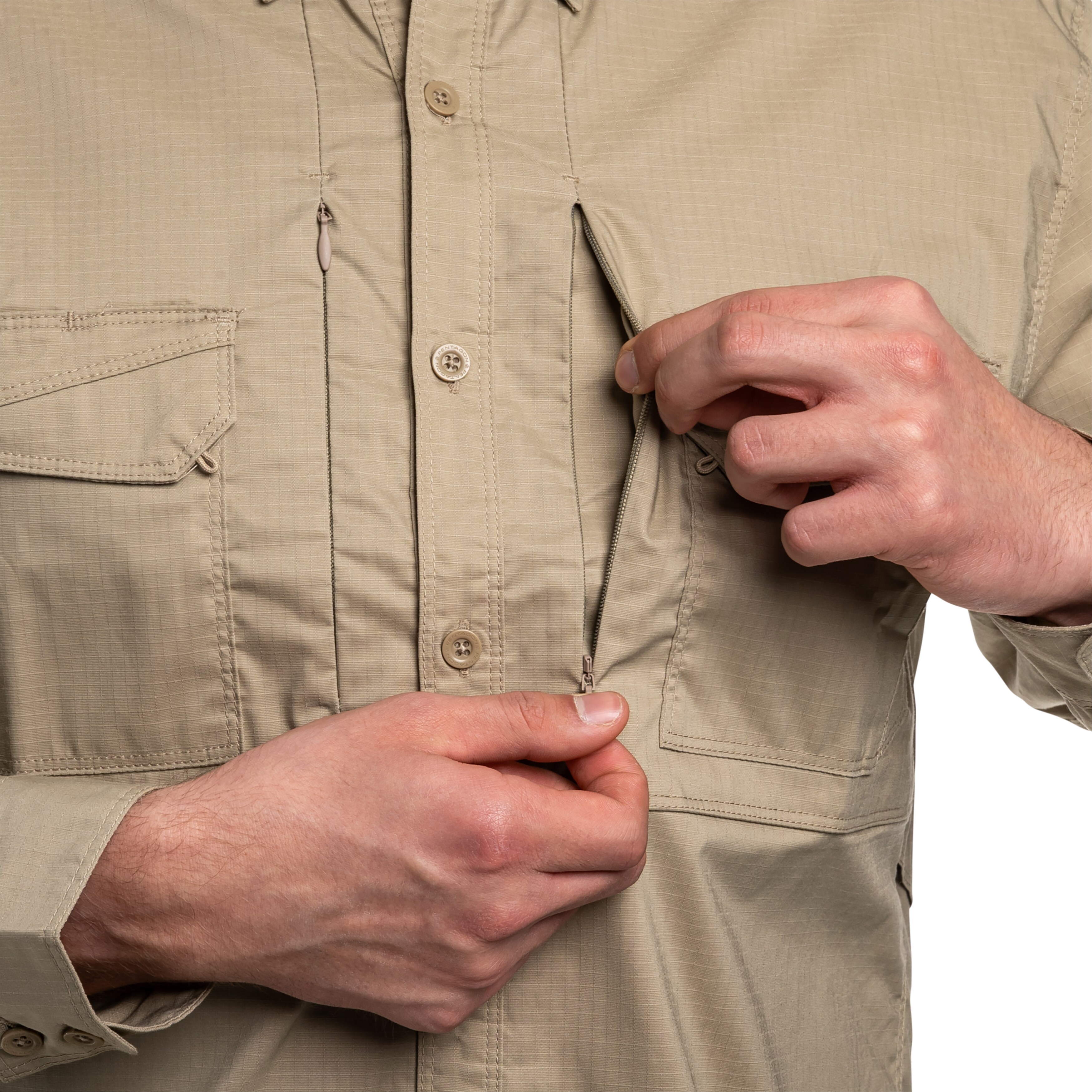Chemise manches longues Plato Long Sleeve Pentagon - Khaki