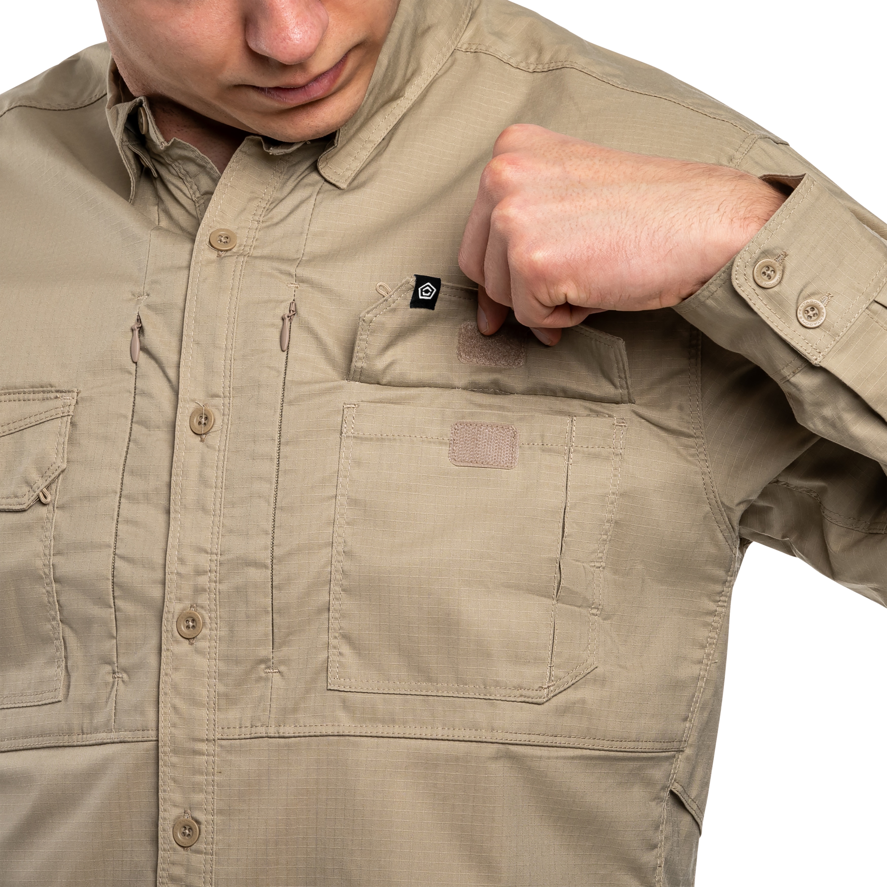 Chemise manches longues Plato Long Sleeve Pentagon - Khaki