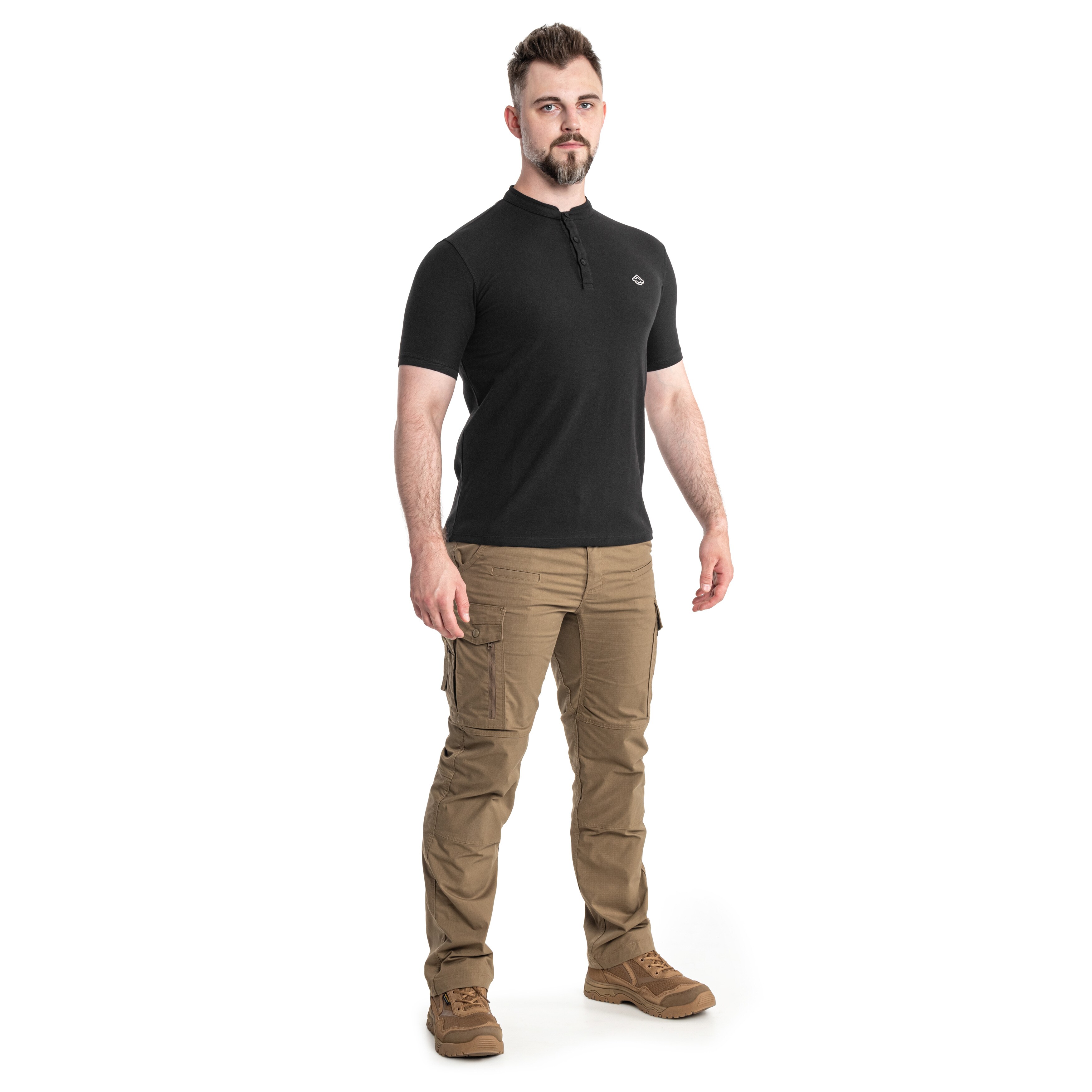 T-Shirt Levantes Henley Pentagon - Black