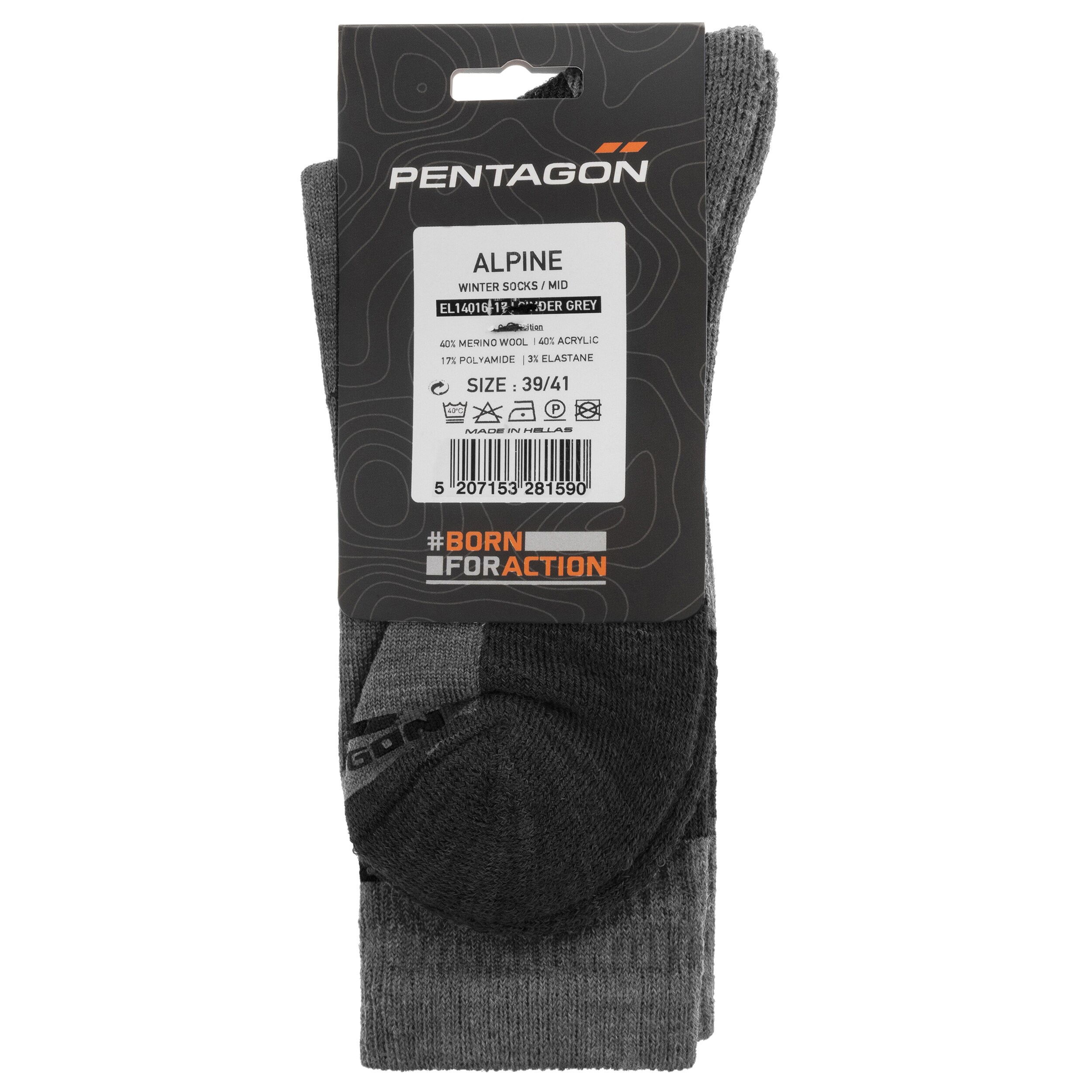 Chaussettes Alpine Merino Medium Pentagon - Cinder Grey