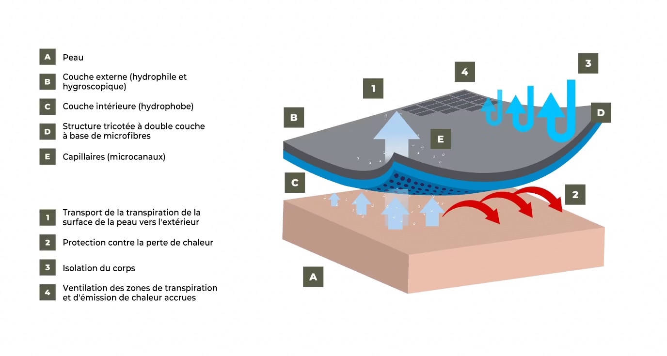 Performance des sous-vêtements thermiques - Infographie