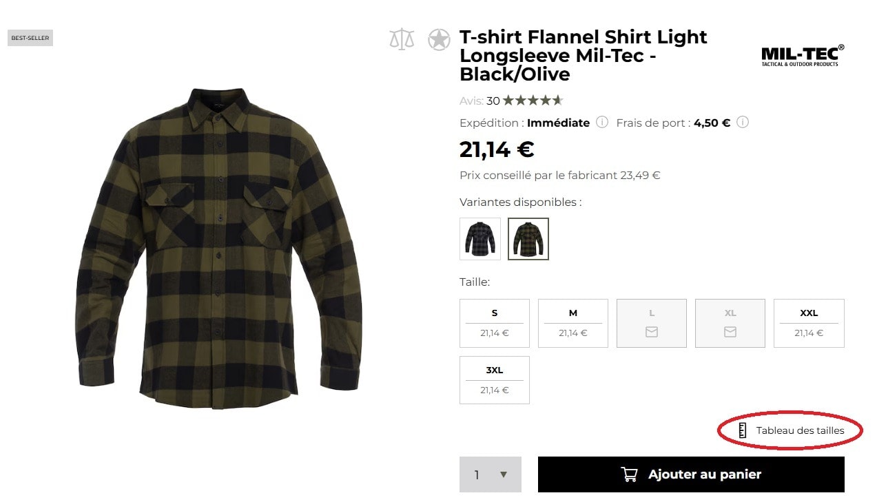 Chemise parfaitement ajustée