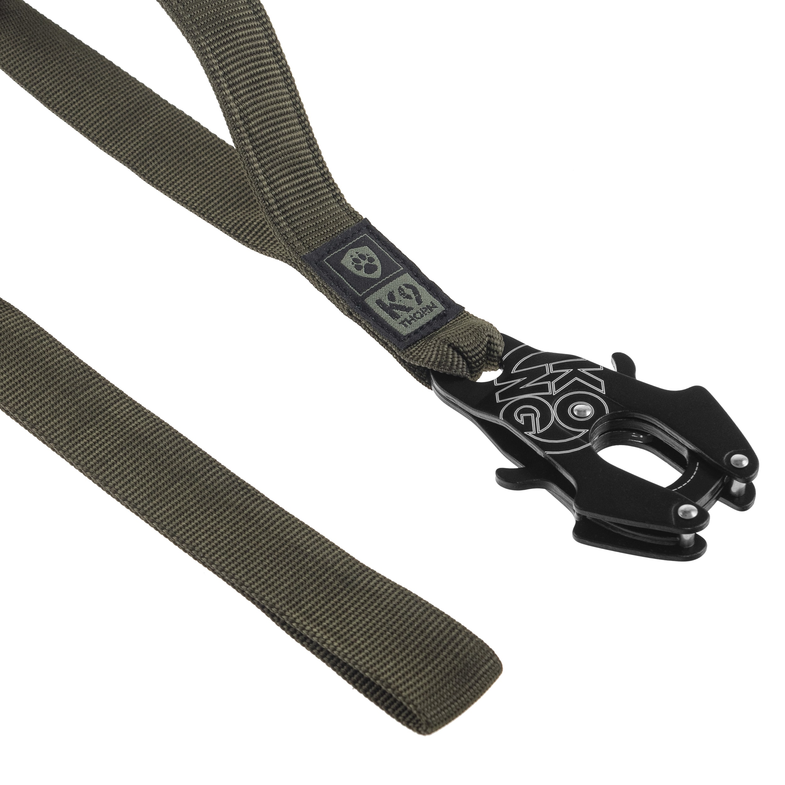 K9 Thorn Frog Kong póráz lengéscsillapítóval 150 cm - Olívazöld