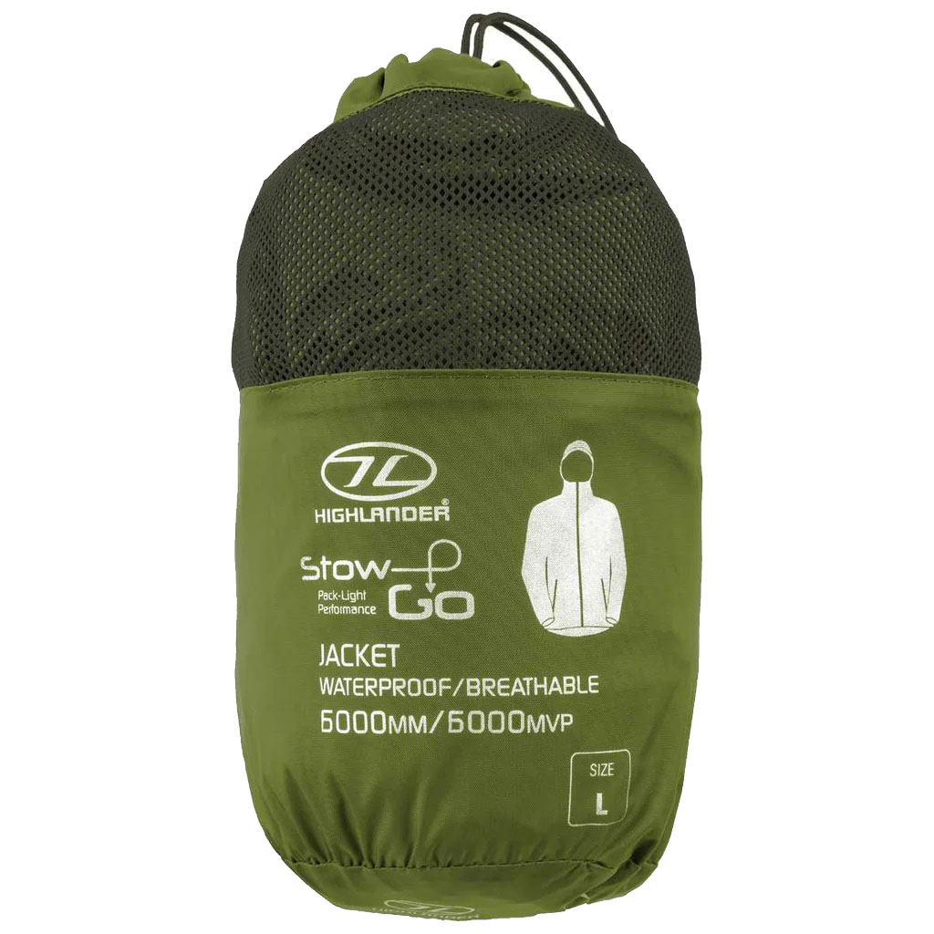 Highlander Outdoor Stow & Go Pack Away kabát - Olive