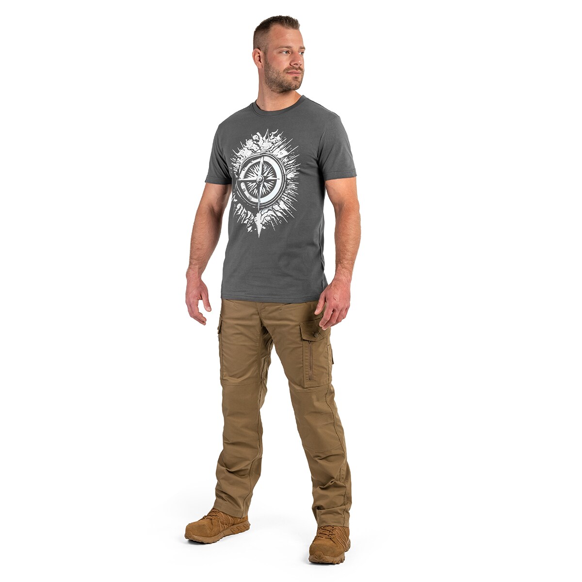 Voyovnik The Traveller's Guide T-shirt póló - Szürke