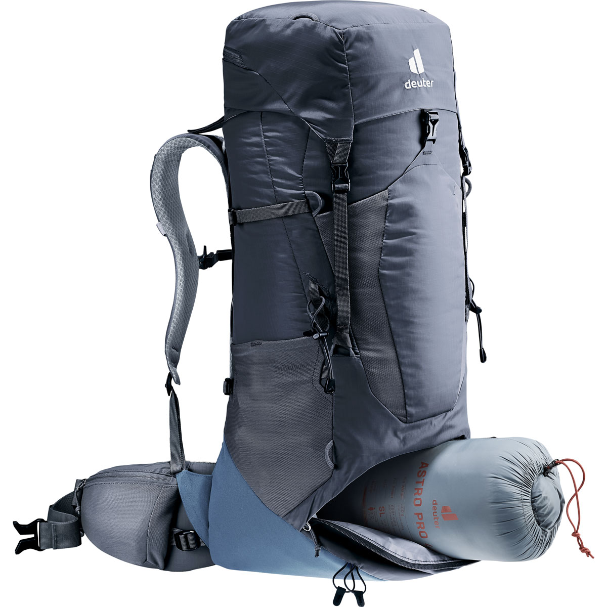 Deuter Aircontact Lite hátizsák 40+10 l - Black/Marine