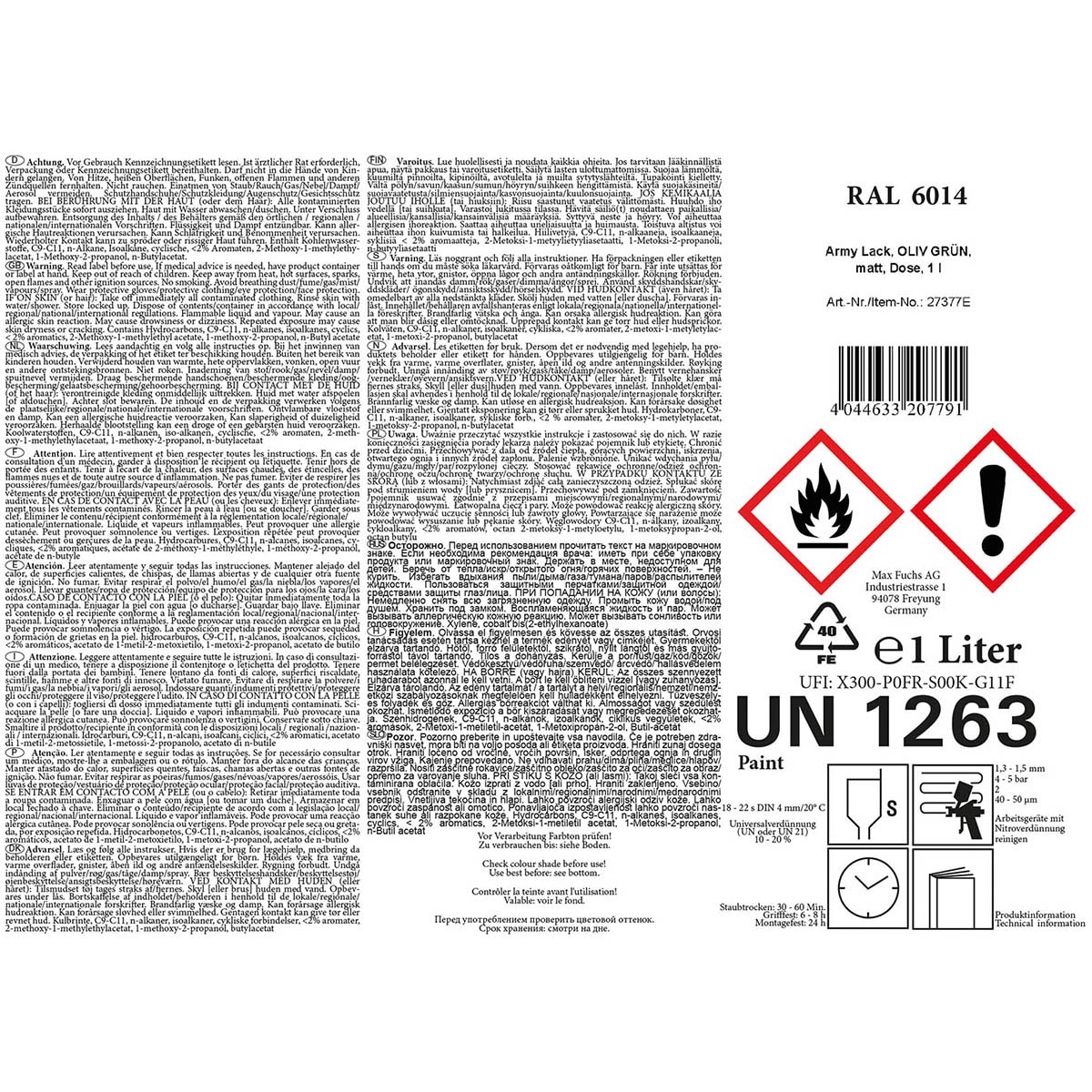 MFH katonai festék dobozban 1 l - Olive Green