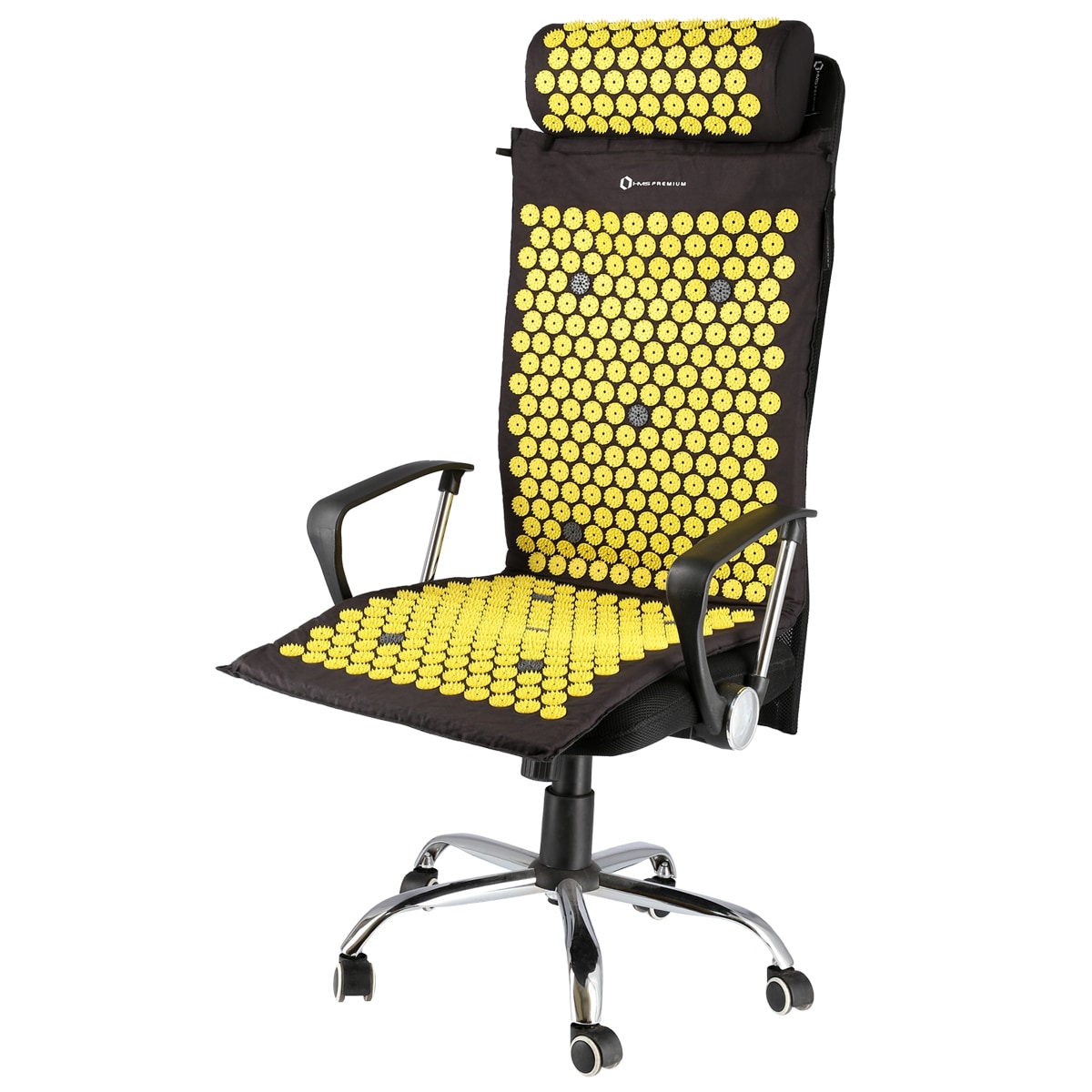 HMS Premium AKM04 akupresszúrás szőnyeg párnával - black/yellow