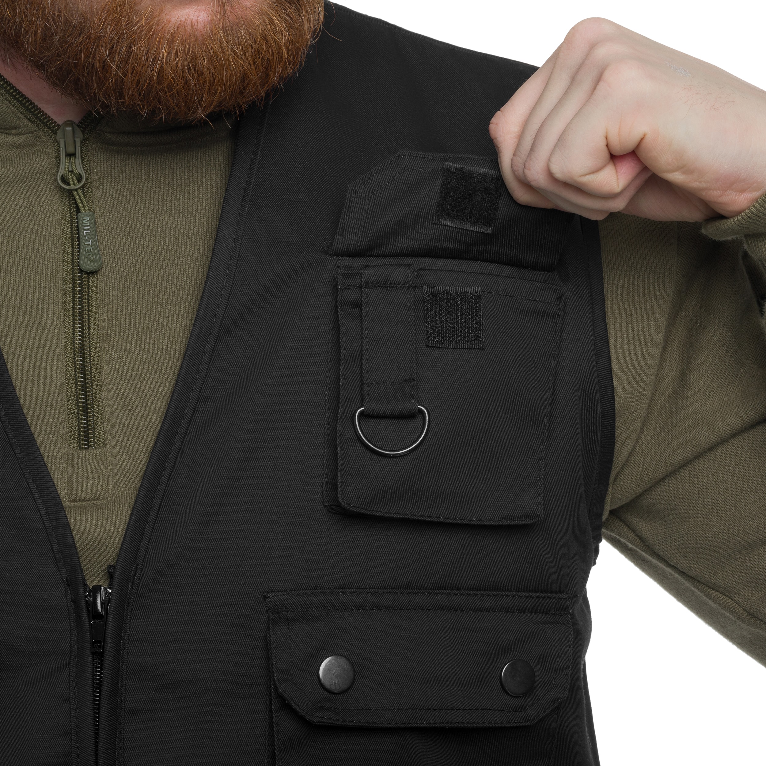 Mil-Tec Hunt & Fishing Mesh ujjatlan kabát - Black