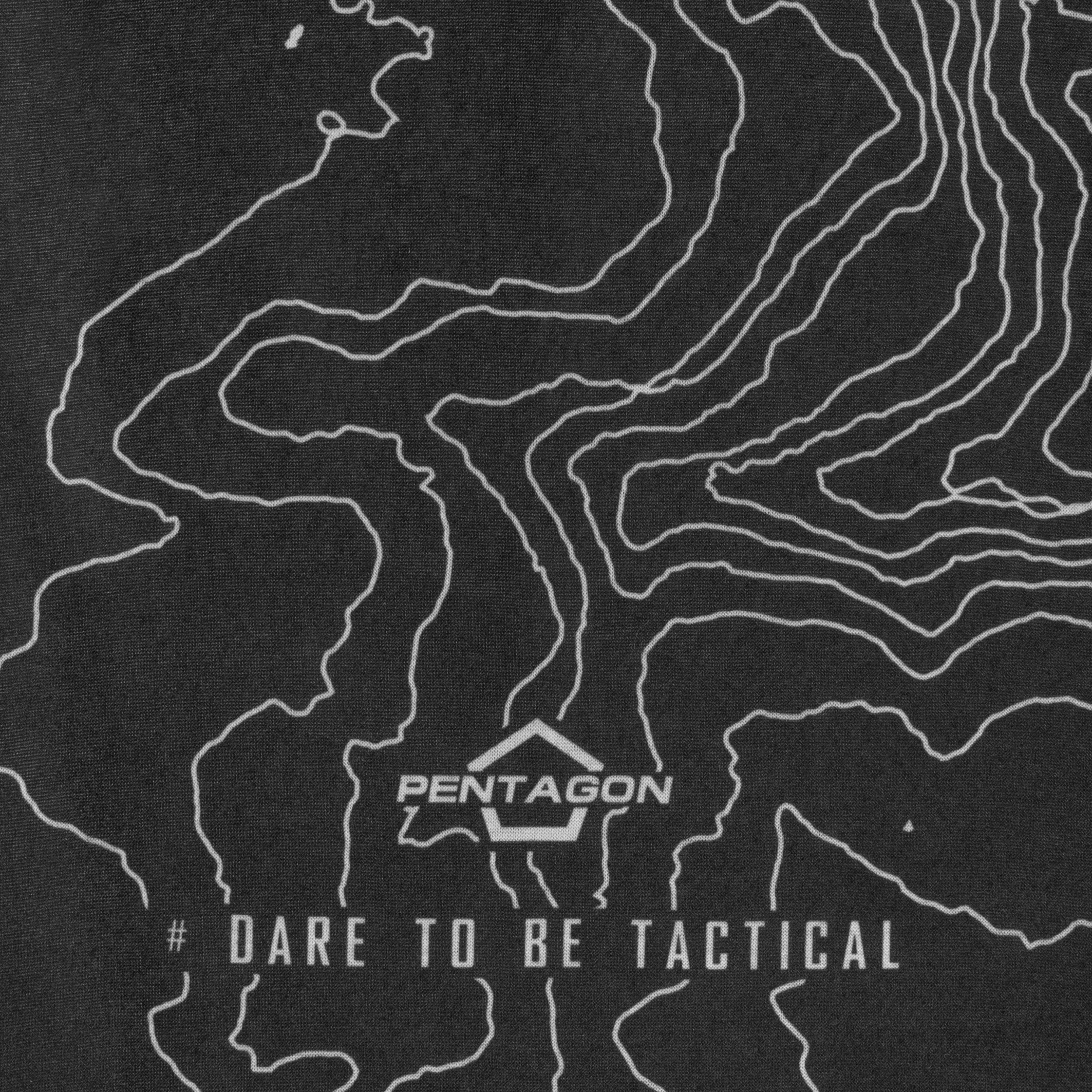 Pentagon Skiron Topographic Map védőkendő - Black