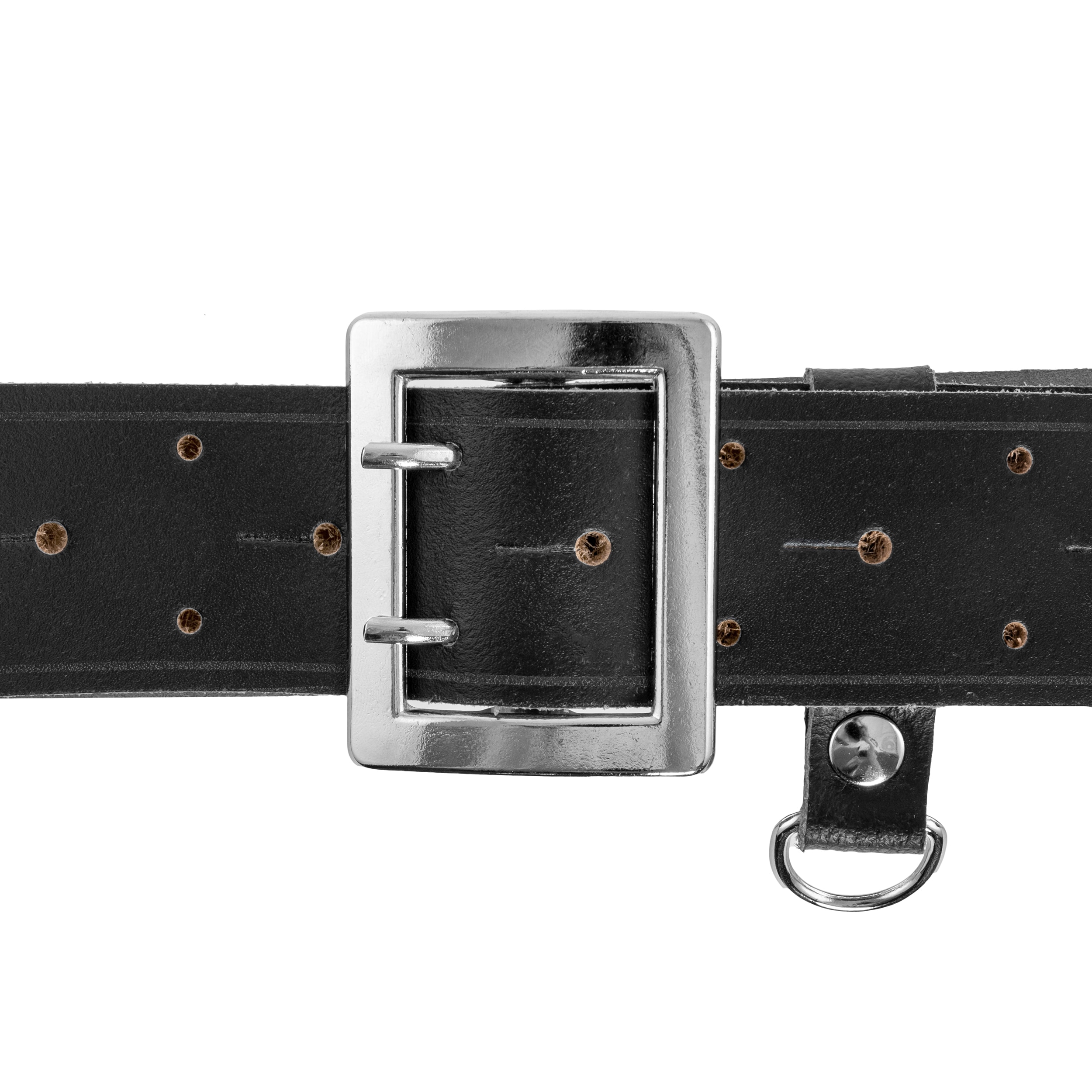 Miran sima felületű bőr nadrágszíj - Fekete