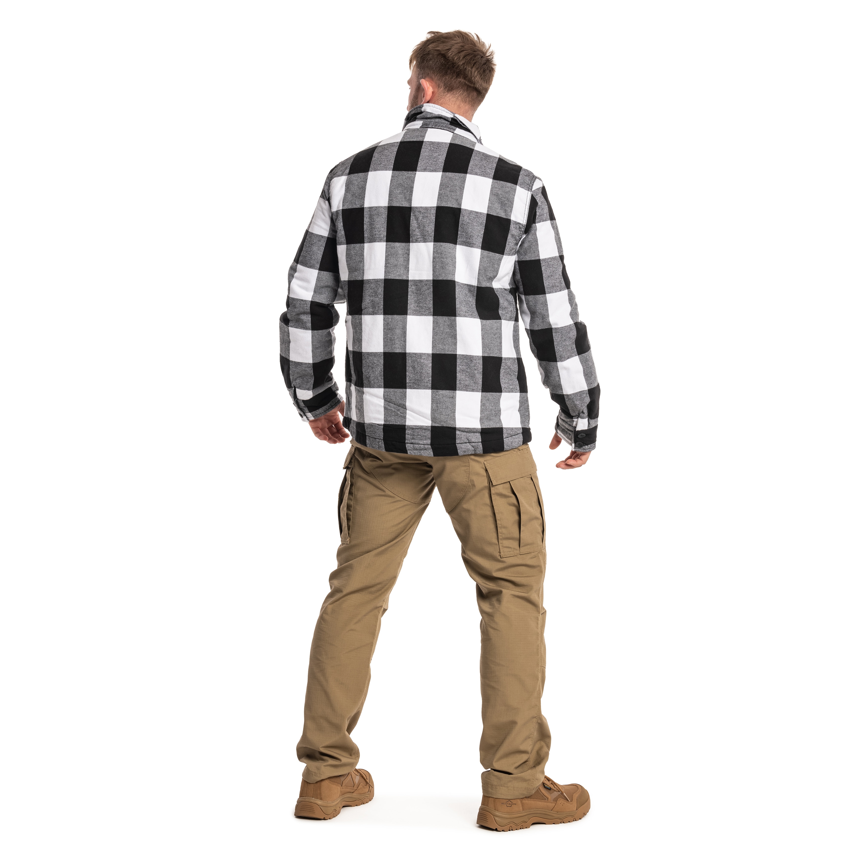 Brandit Lumber Jacket kabát - White/Black