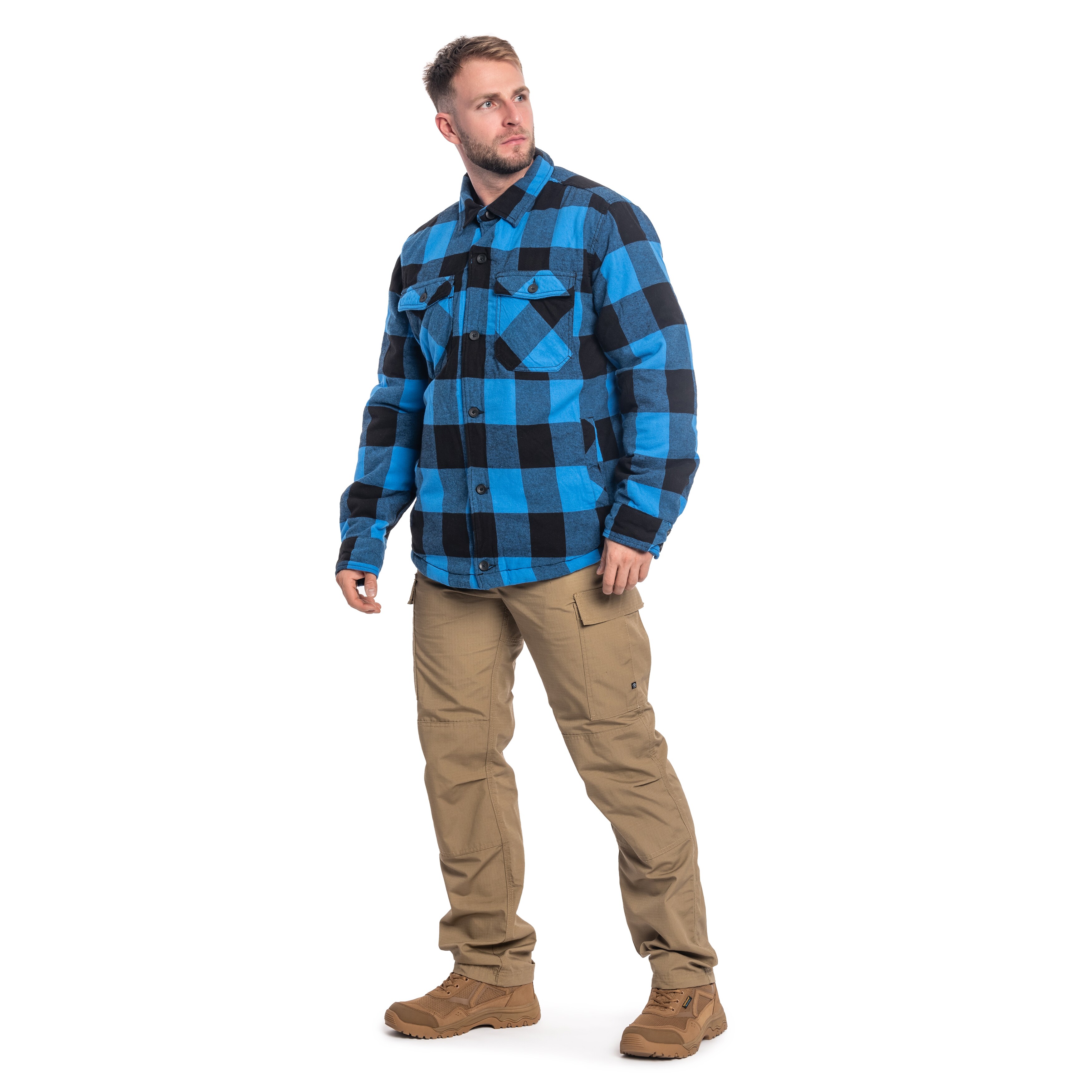 Brandit Lumber Jacket kabát - Black/Blue