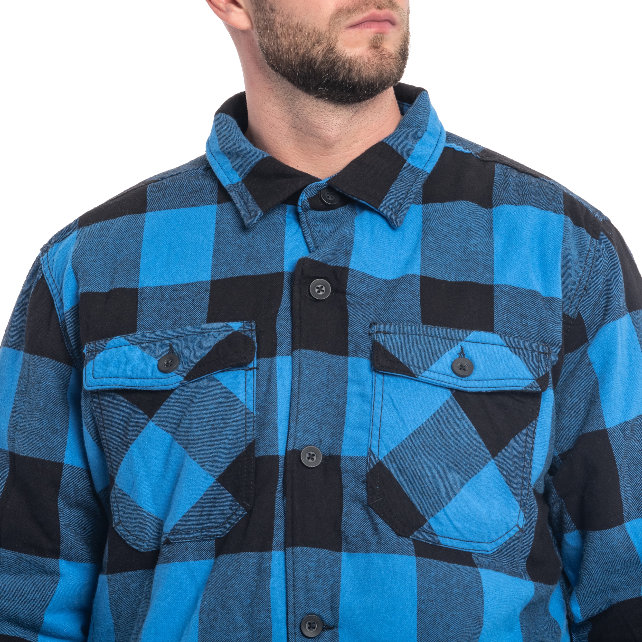 Brandit Lumber Jacket kabát - Black/Blue