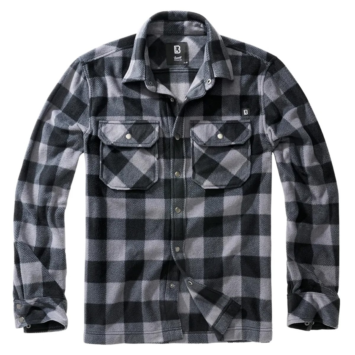 Brandit Jeff Fleece Long Sleeve ing - Black/Grey