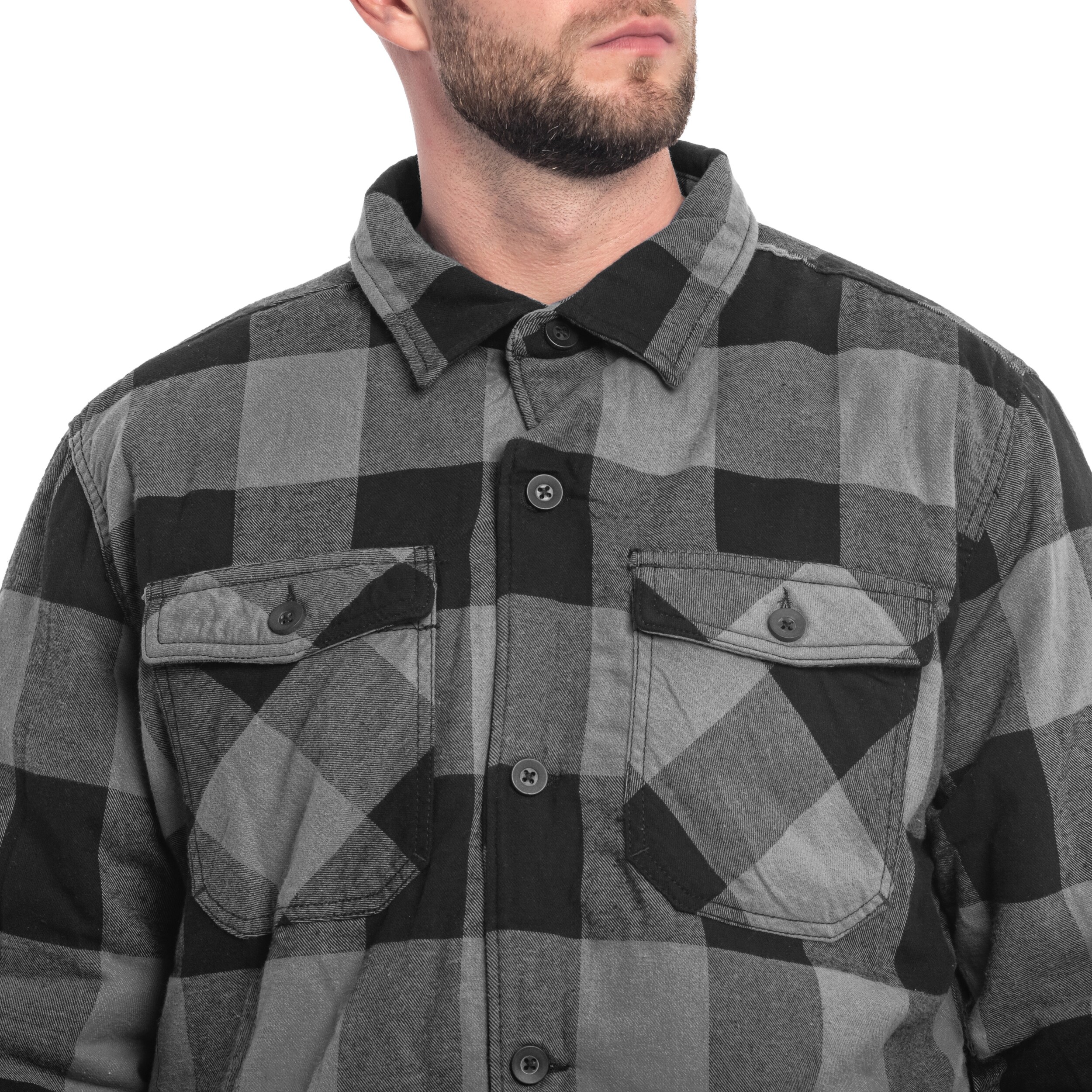 Brandit Lumber Jacket kabát - Black/Charcoal