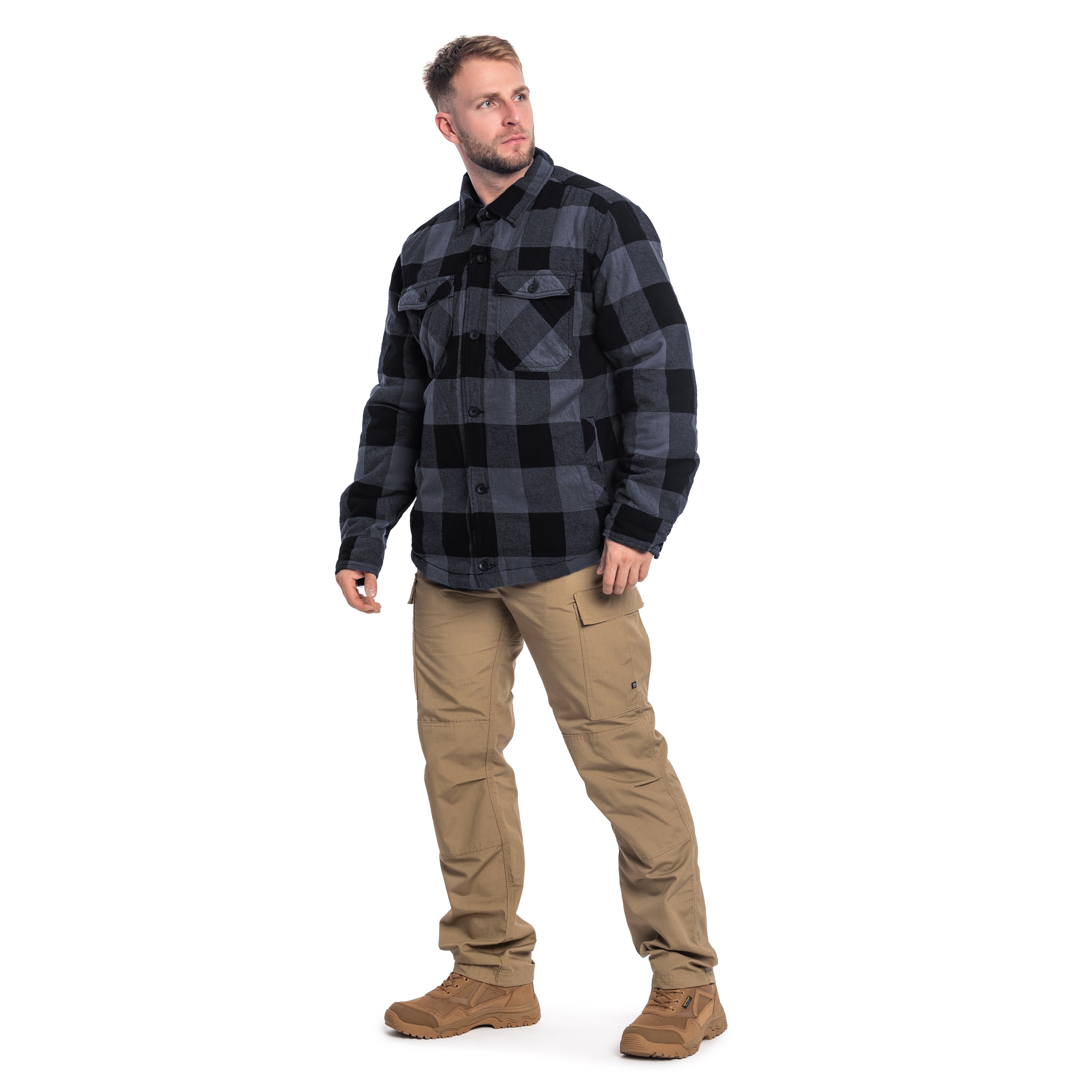 Brandit Lumber Jacket kabát - Black/Grey
