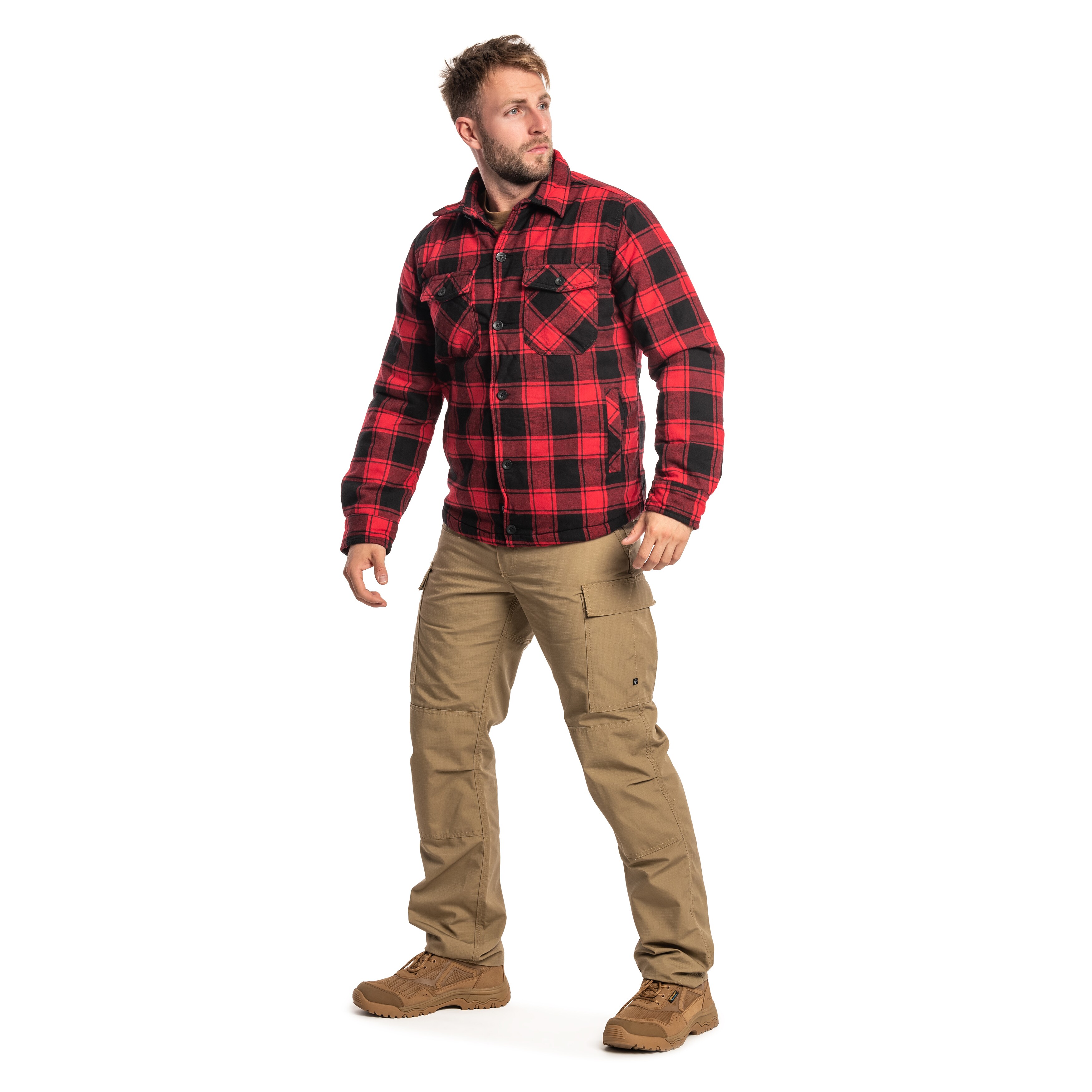 Brandit Lumber Jacket kabát - Red/Black