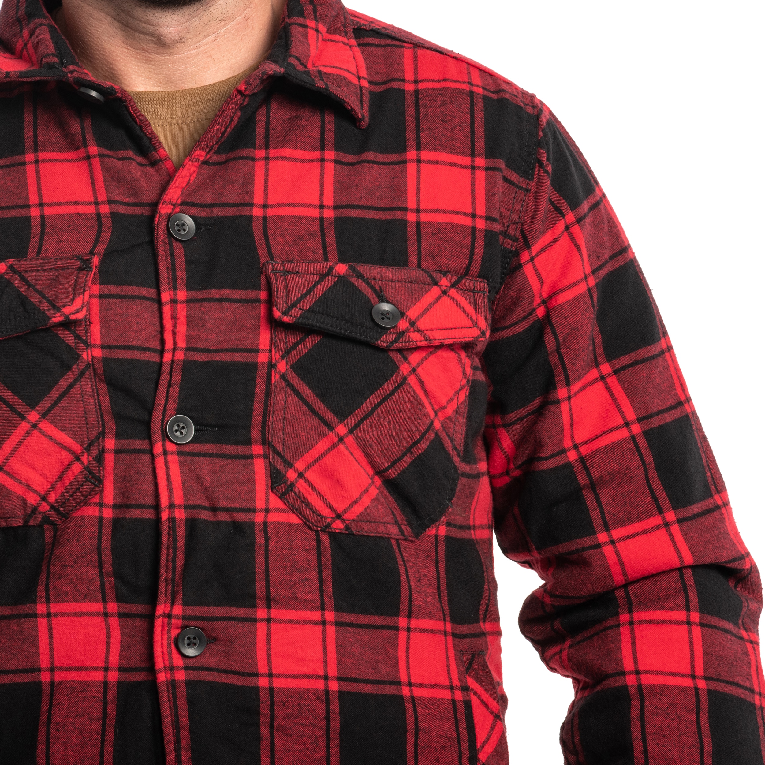 Brandit Lumber Jacket kabát - Red/Black