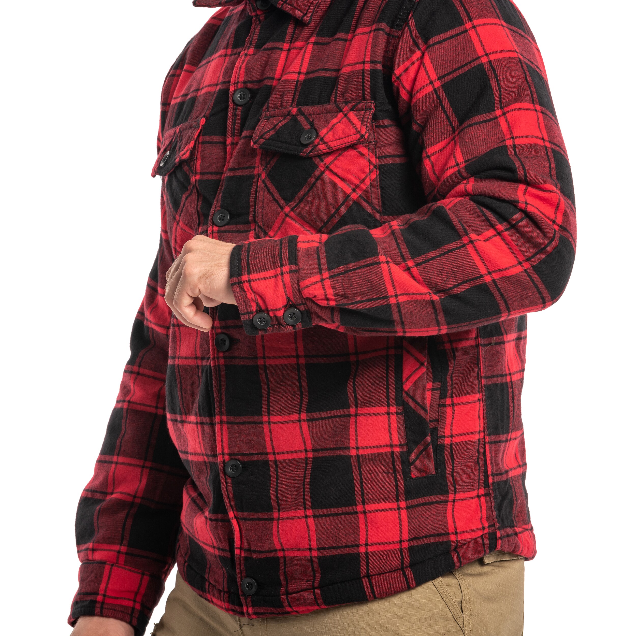 Brandit Lumber Jacket kabát - Red/Black