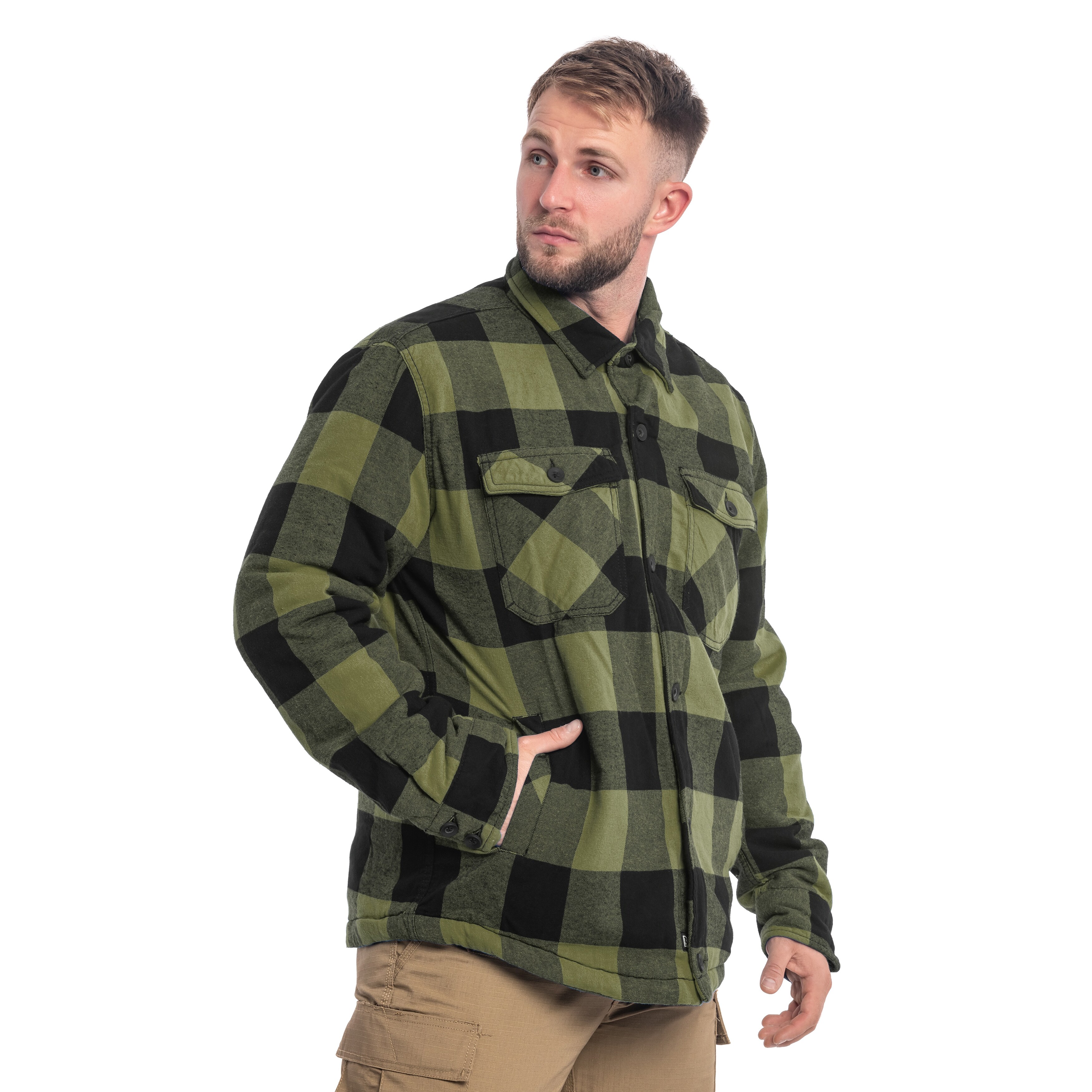 Brandit Lumber Jacket kabát - Black/Olive