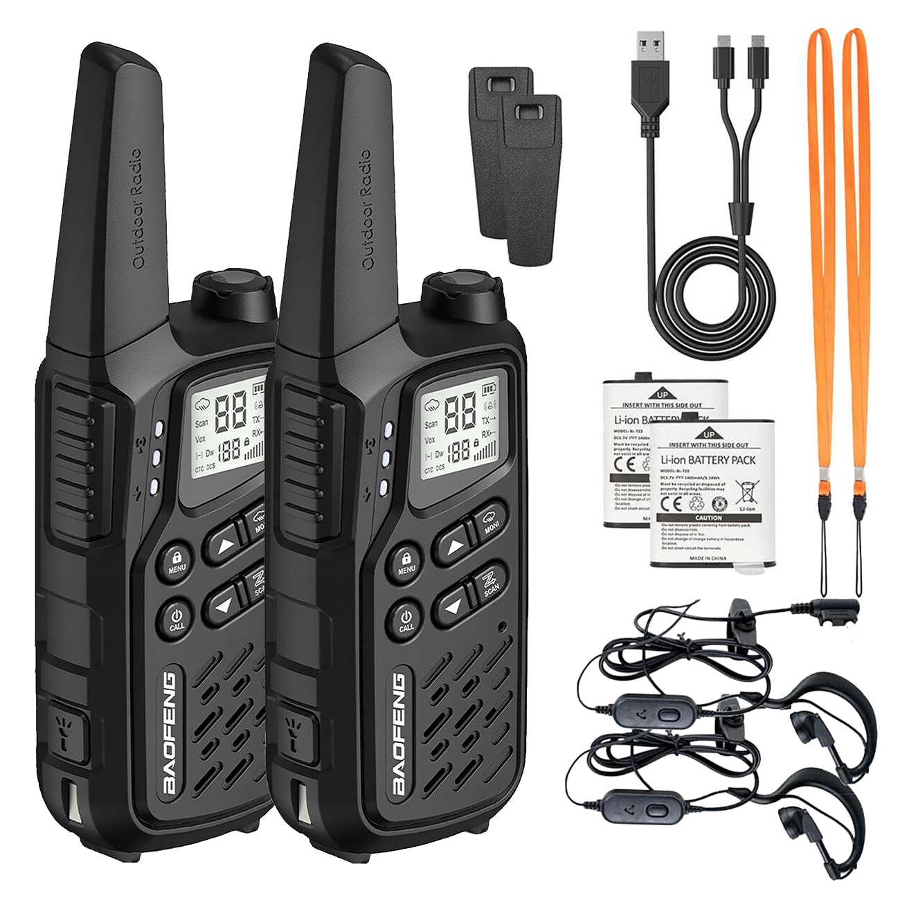 Baofeng BF-25E PMR rádiótelefon 2 db - Black