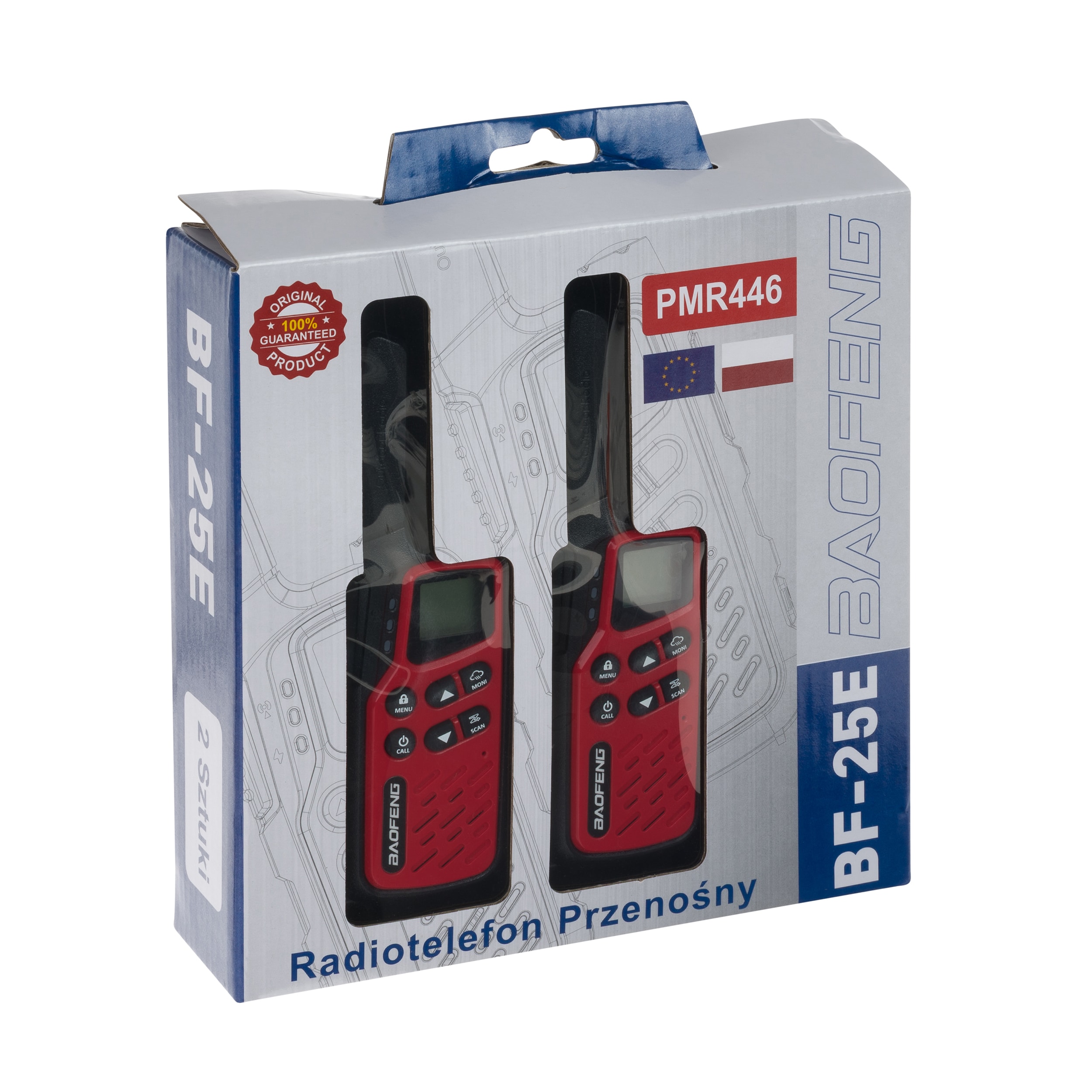 Baofeng BF-25E PMR rádiótelefon 2 db - Red