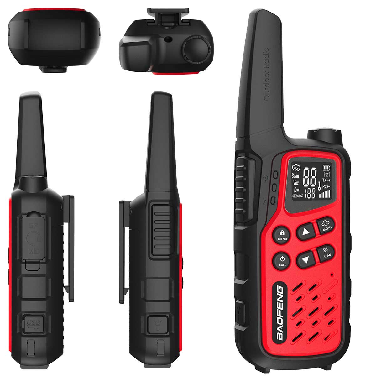 Baofeng BF-T25E PMR rádiótelefon 2 db - Red