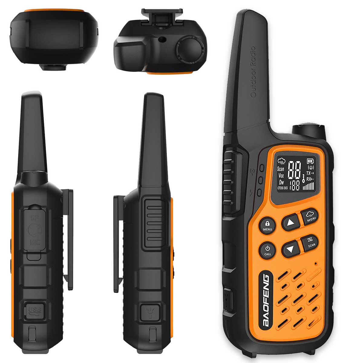 Baofeng BF-T25E PMR rádiótelefon 2 db - Orange