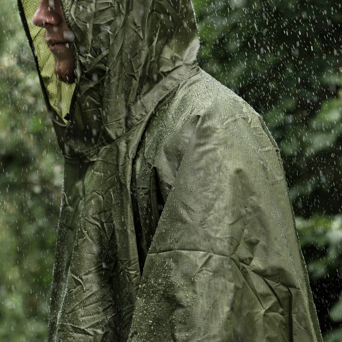 Badger Outdoor Rain Poncho Ripstop poncsó - Olive