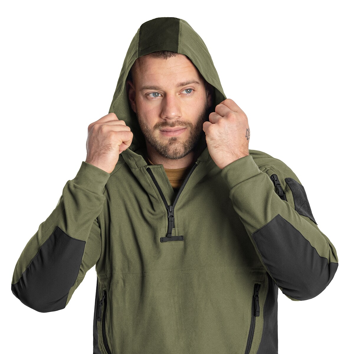 Helikon Range Hoodie TopCool pulóver - Olive Green/Black