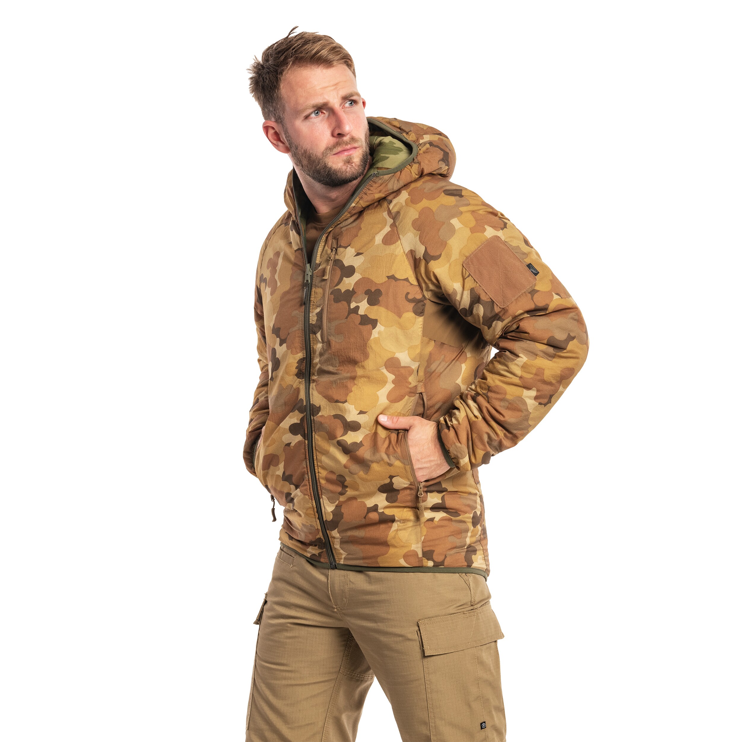 Helikon Wolfhound Hoodie kétoldalas kabát - Mitchell Camo Leaf/Mitchell Camo Clouds