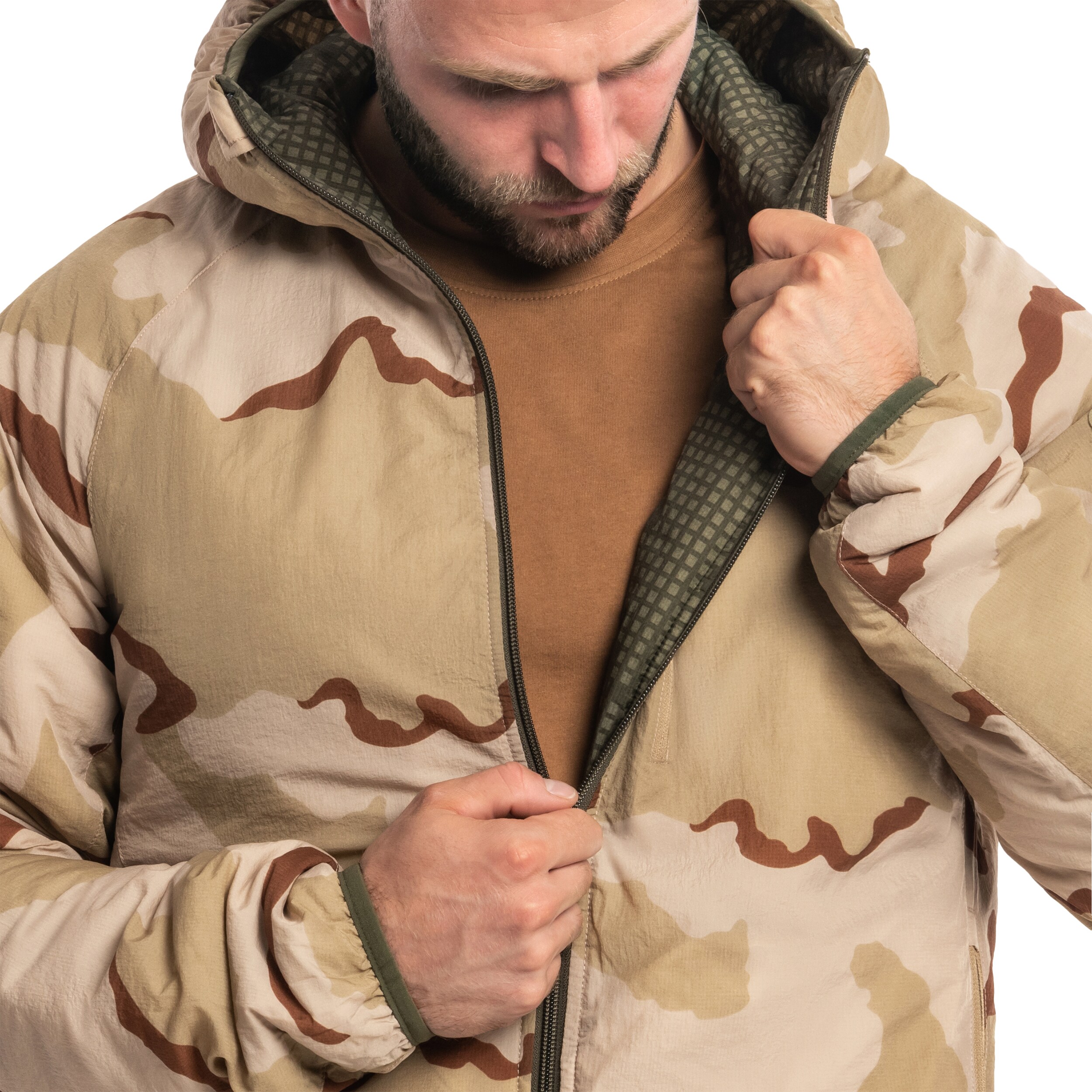 Helikon Wolfhound Hoodie kétoldalas kabát - Desert Night Camo/US Desert