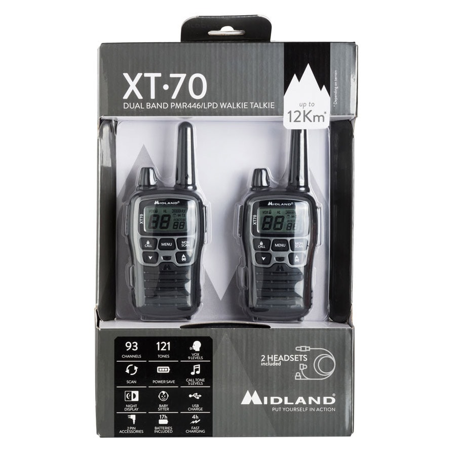 Midland PMR XT70 rádiótelefon - 2 db