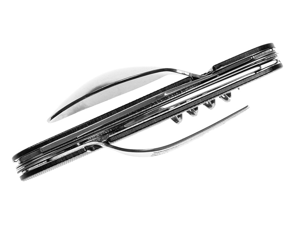 Badger Outdoor Camping Steel evőeszközkészlet - Black