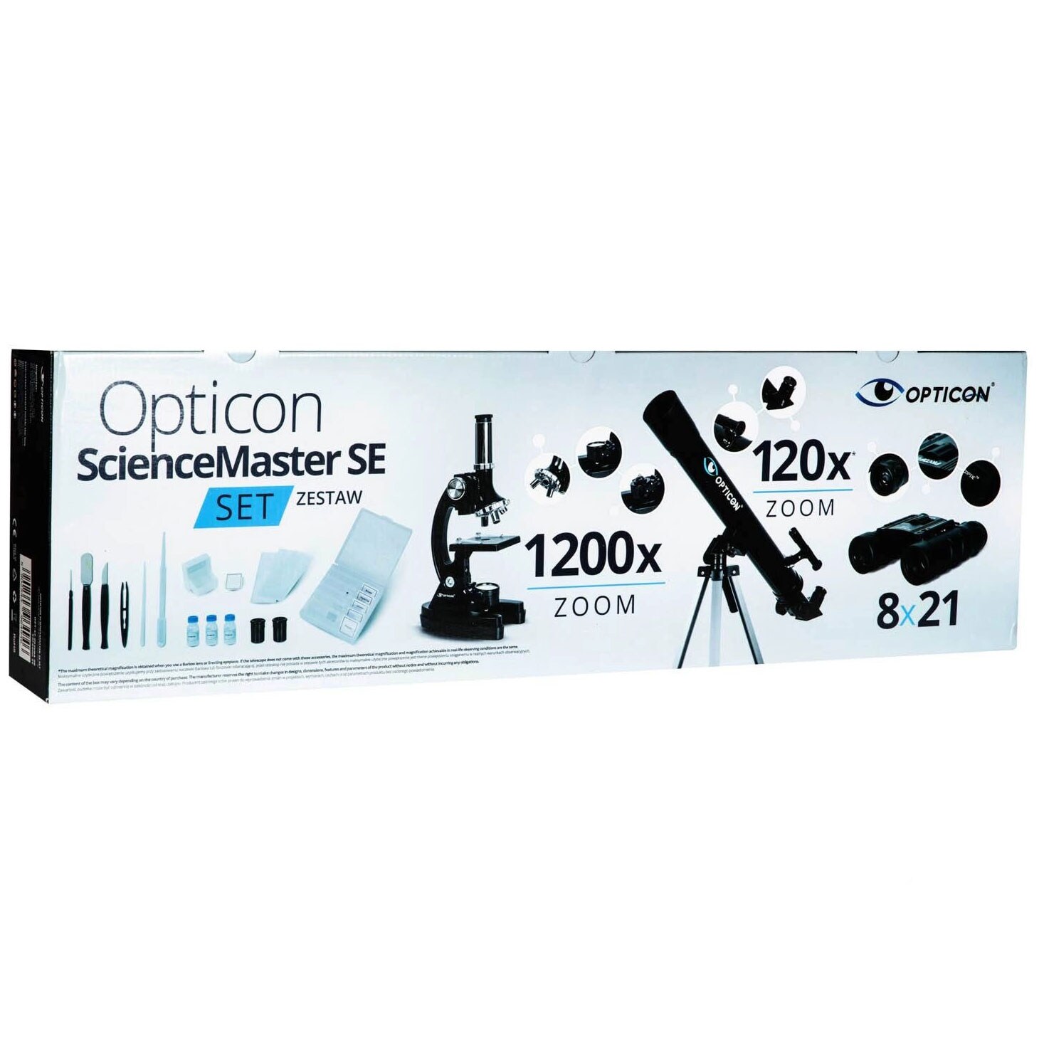 Opticon ScienceMaster SE 2.0 Oktatási készlet - Távcső + Mikroszkóp + Távcső + Kiegészítők