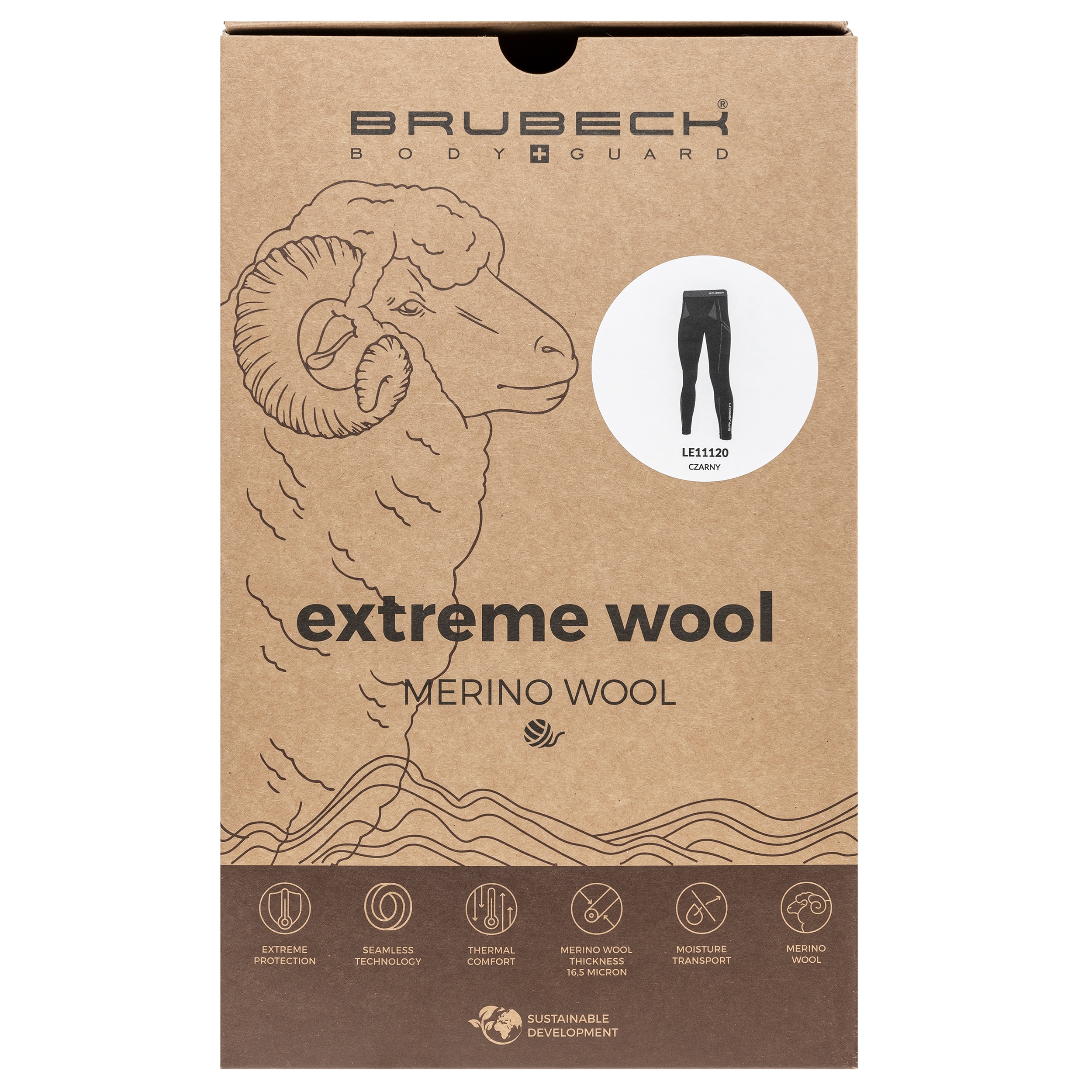 Brubeck Extreme Wool férfi termikus nadrág - Fekete