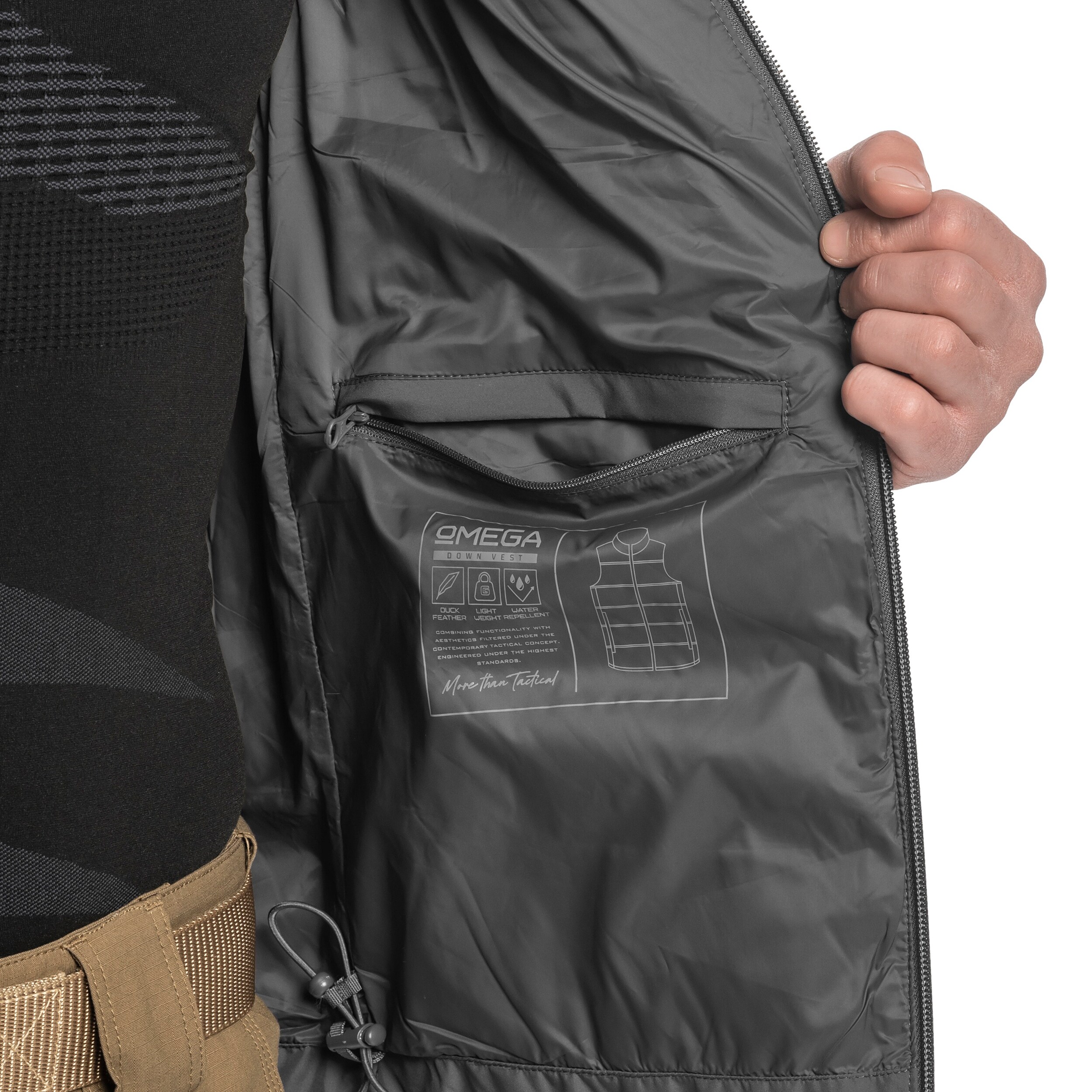 Pentagon Omega Down ujjatlan kabát - Cinder Grey