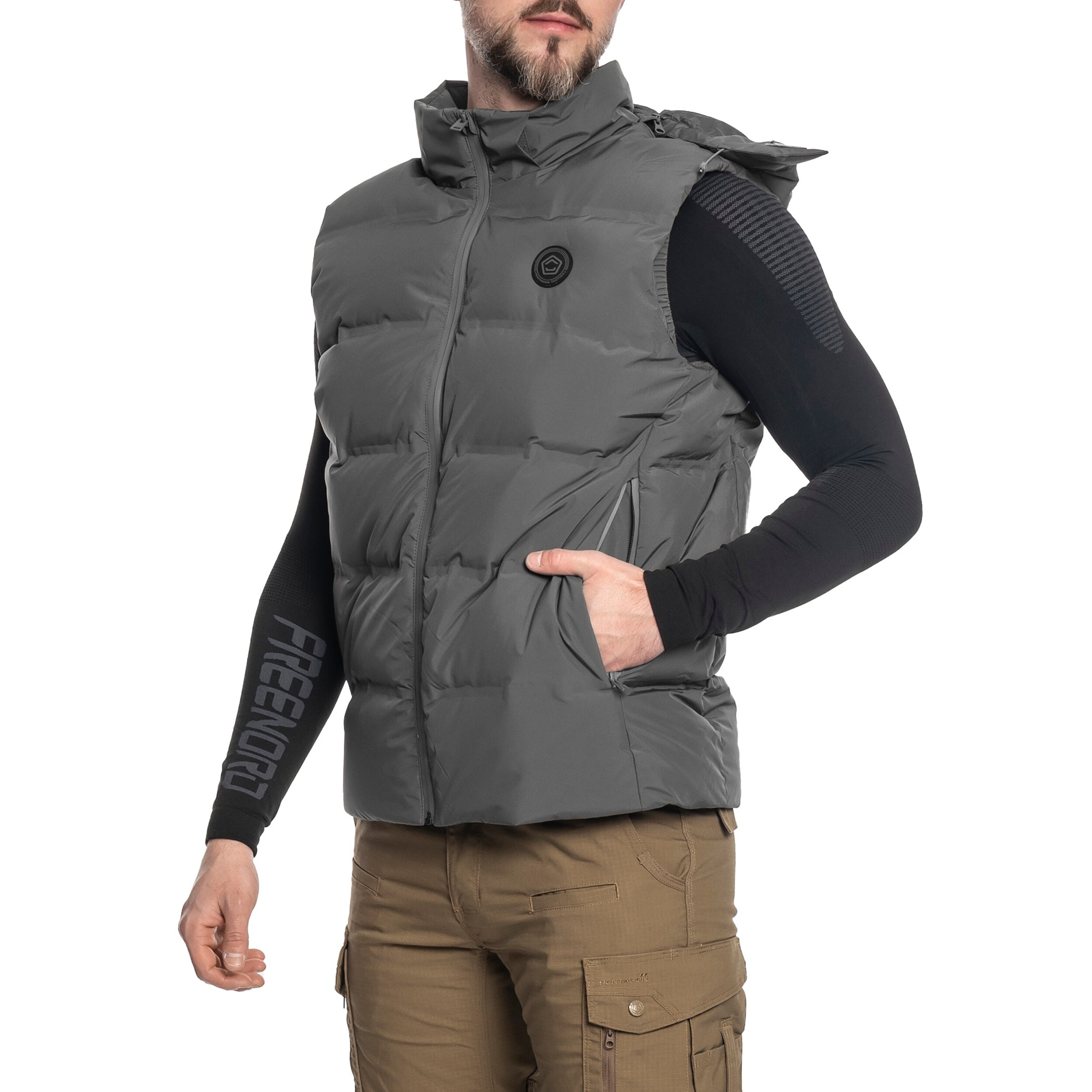 Pentagon Omega Down ujjatlan kabát - Cinder Grey