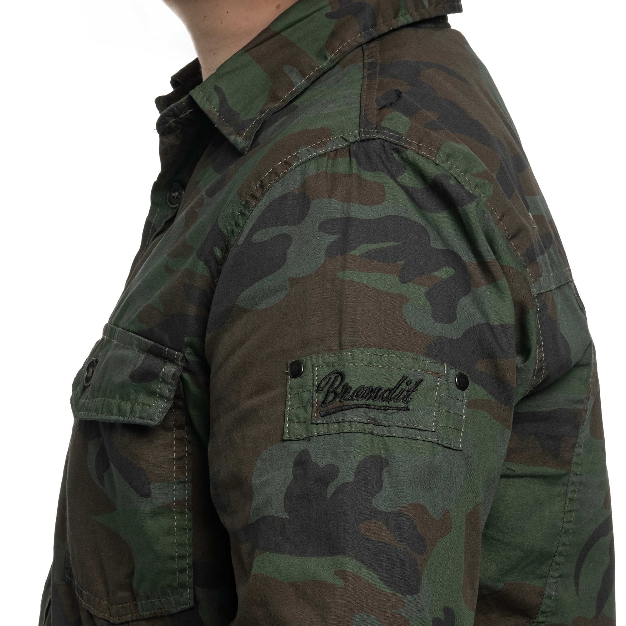 Brandit Slim Fit Long Sleeve ing - Woodland