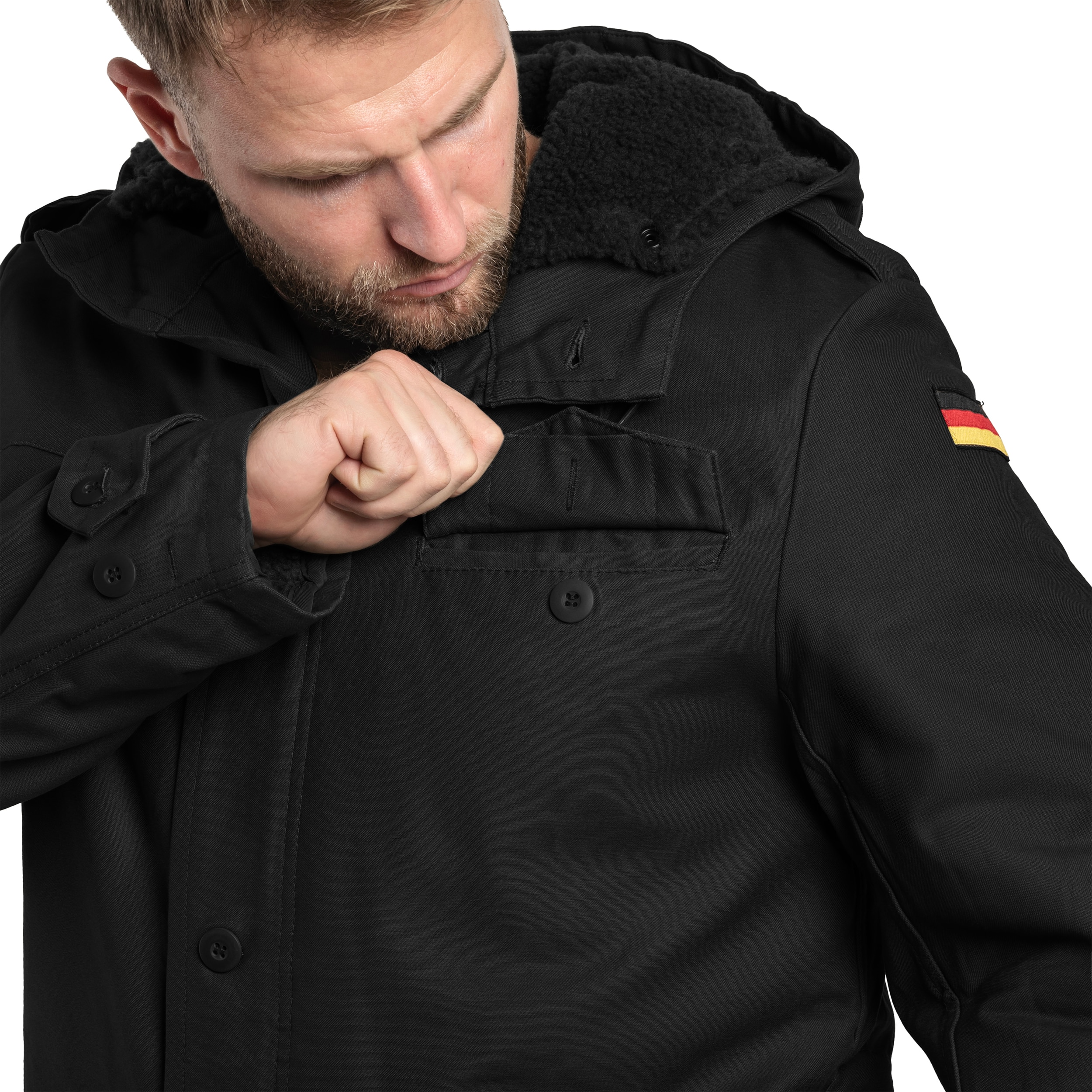 Brandit BW Parka Flag kabát - Black