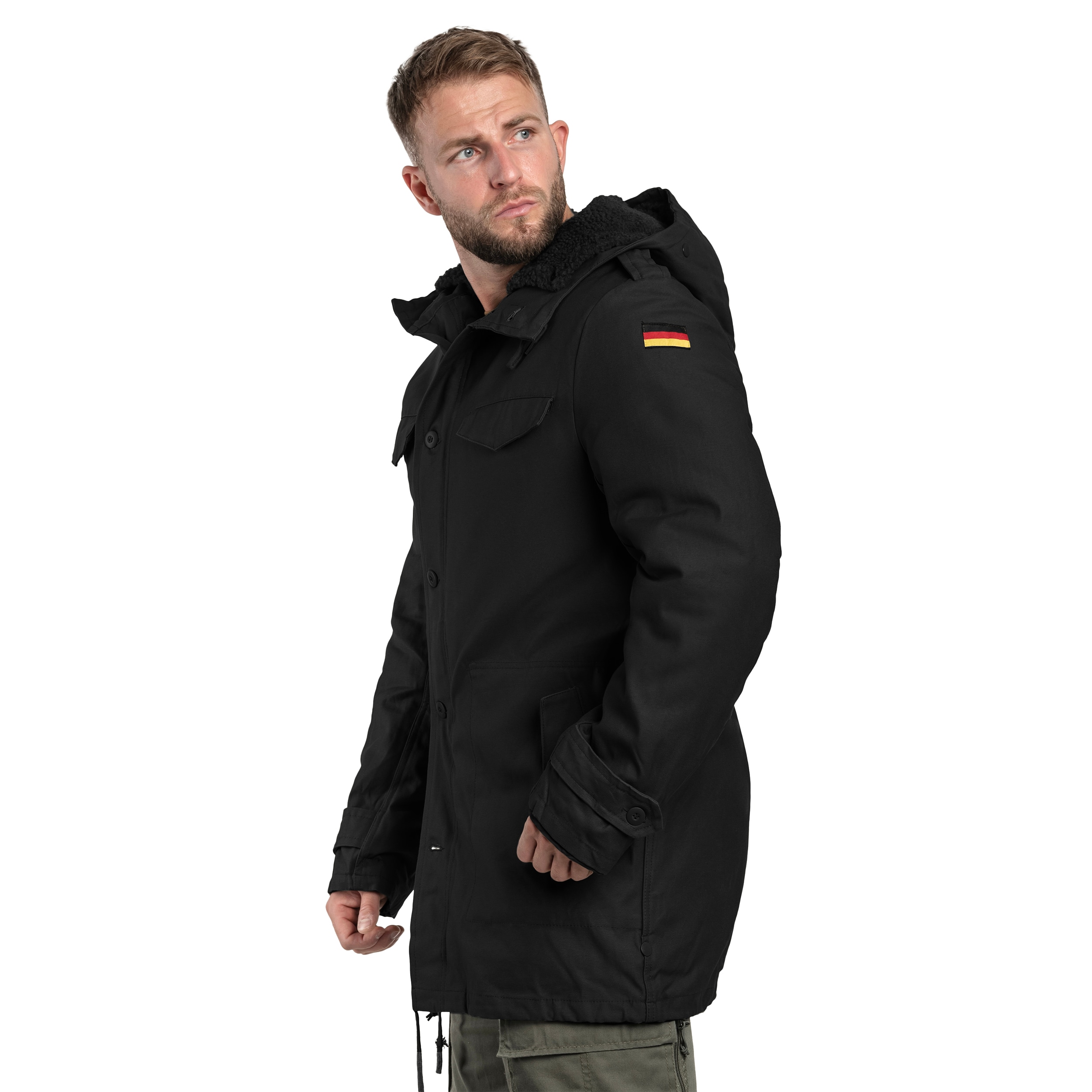 Brandit BW Parka Flag kabát - Black